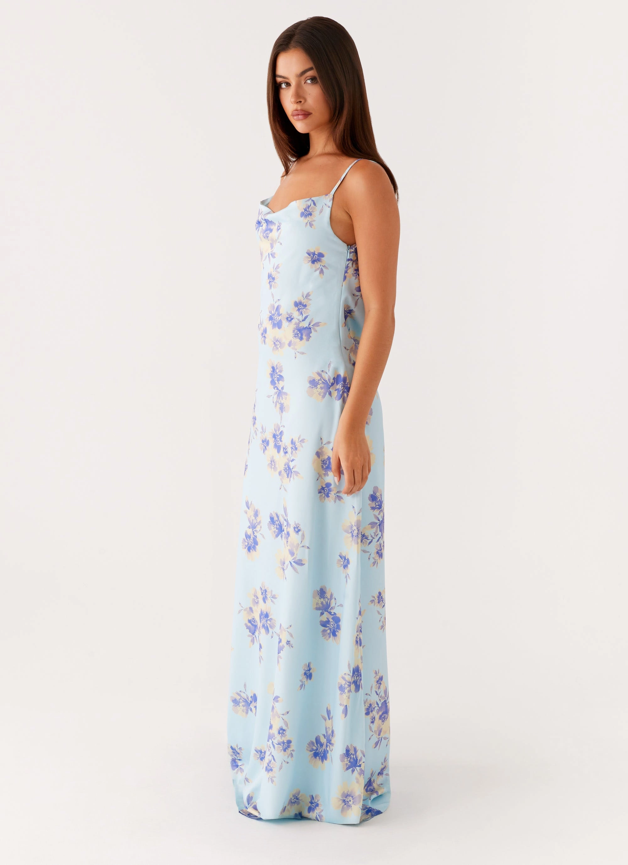Tailored Coat Liana Cowl Maxi Dress - Print