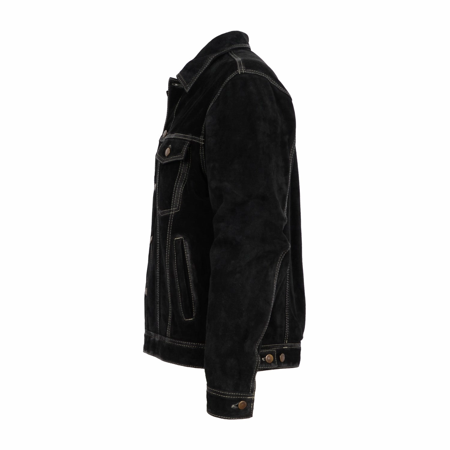 STS Ranchwear Mens Scout Black Suede Leather Jacket Outdoor Adventure heavy duty fabric