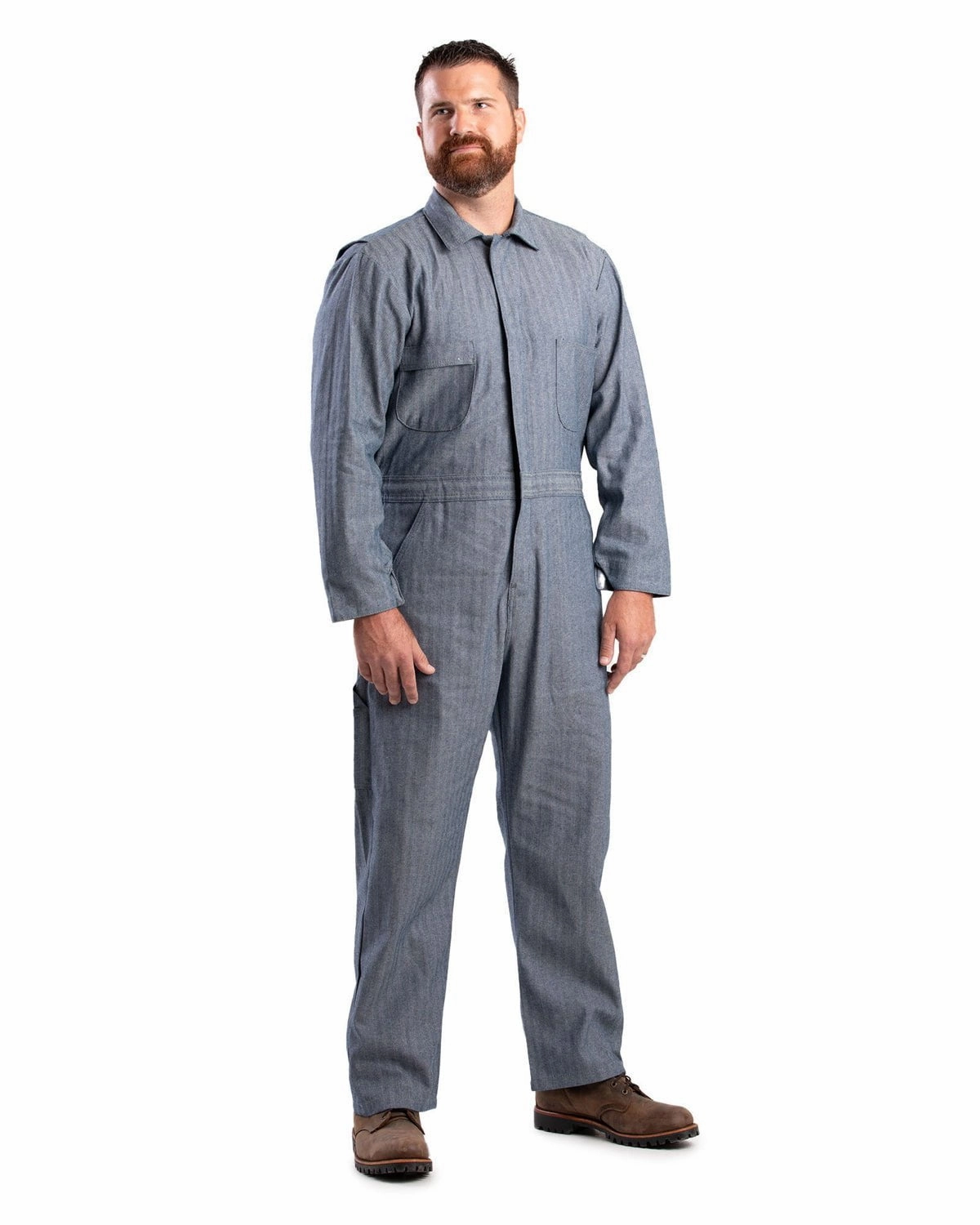 Berne Mens Fisher Stripe 100% Cotton Unlined Coverall Odor Resistant Finish Urban Edge