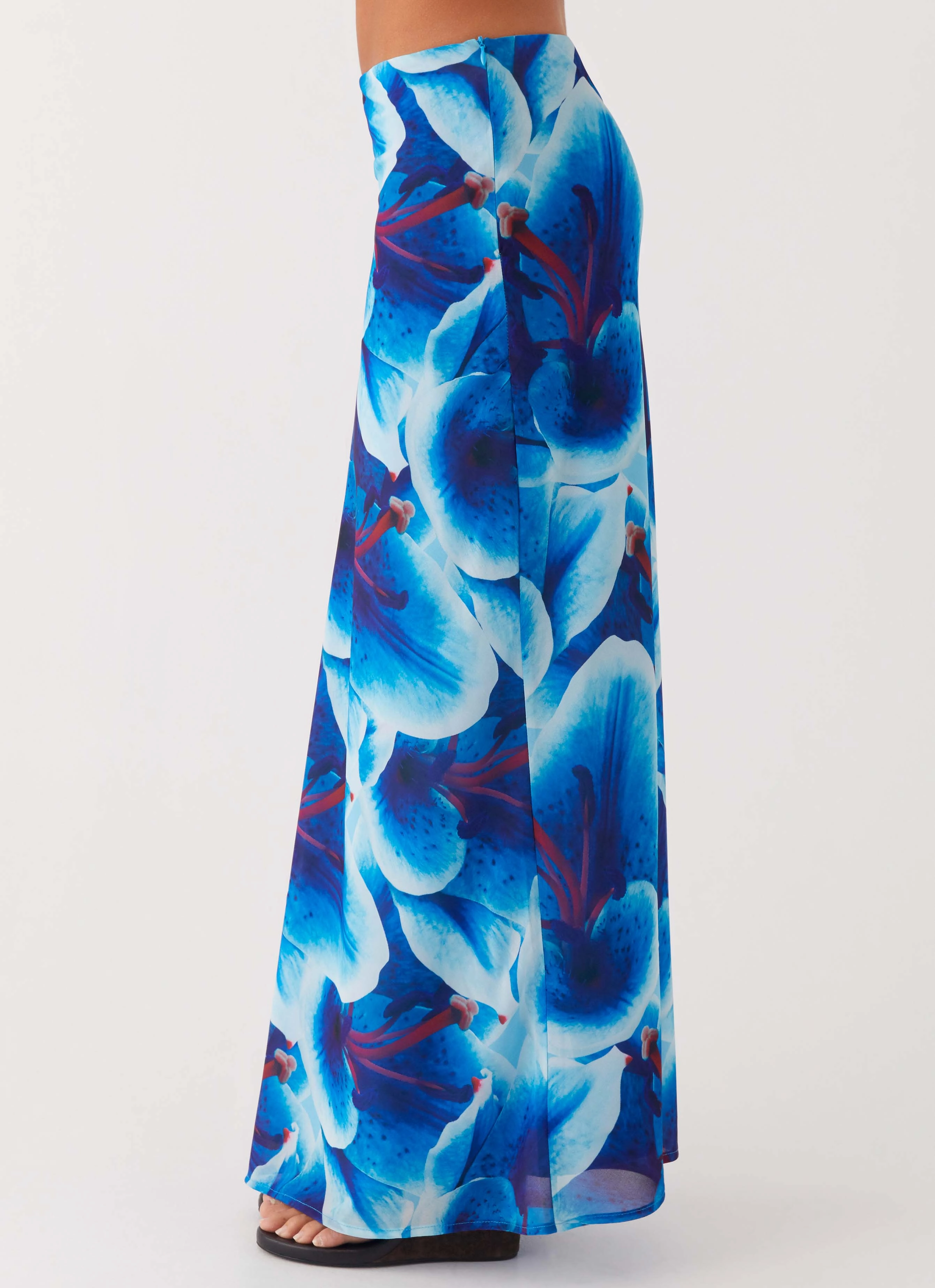 Lightweight Material Another Life Chiffon Maxi Skirt - Turquoise Floral