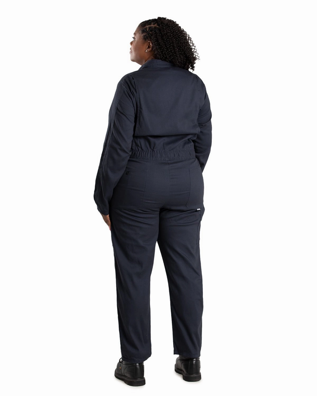Berne Womens Highland Flex Unlined Navy Cotton Blend Work Coverall Anti Pill Technology Ultraviolet Protection Factor