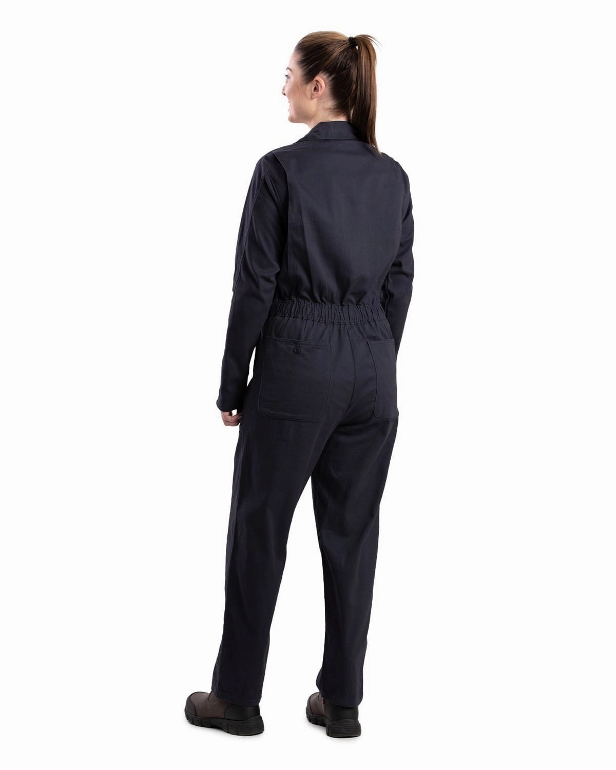 Berne Womens Highland Flex Unlined Navy Cotton Blend Work Coverall Compact Packability