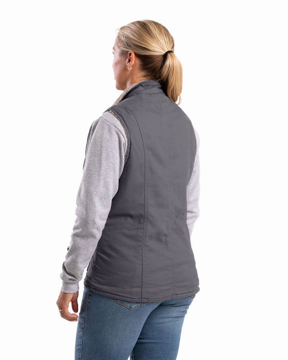 Berne Womens Sherpa-Lined Softstone Duck Titanium 100% Cotton Vest Tactical Wear