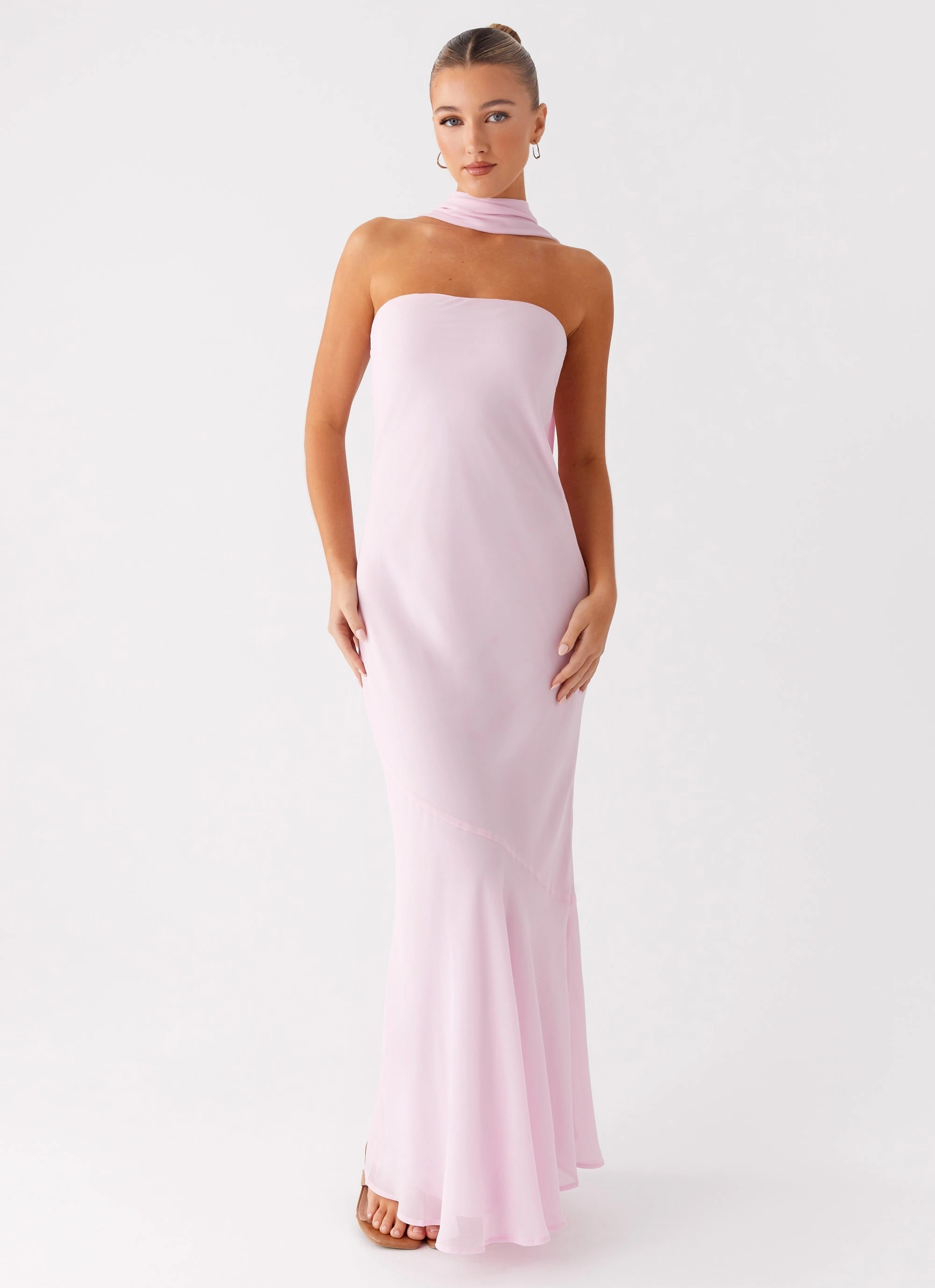 Fashion Event Cocoon Coat Under The Pagoda Maxi Dress - Pink
