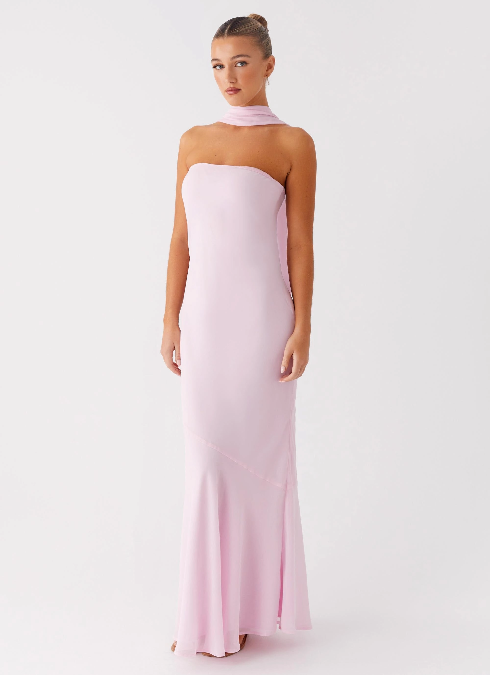 Chilly Weather Coat Outdoor Ready Under The Pagoda Maxi Dress - Pink