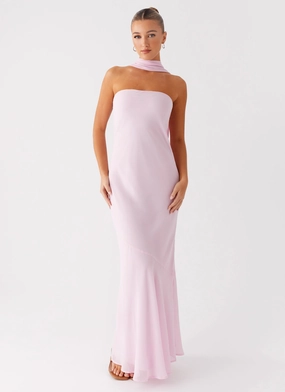 Fashion Event Cocoon Coat Under The Pagoda Maxi Dress - Pink