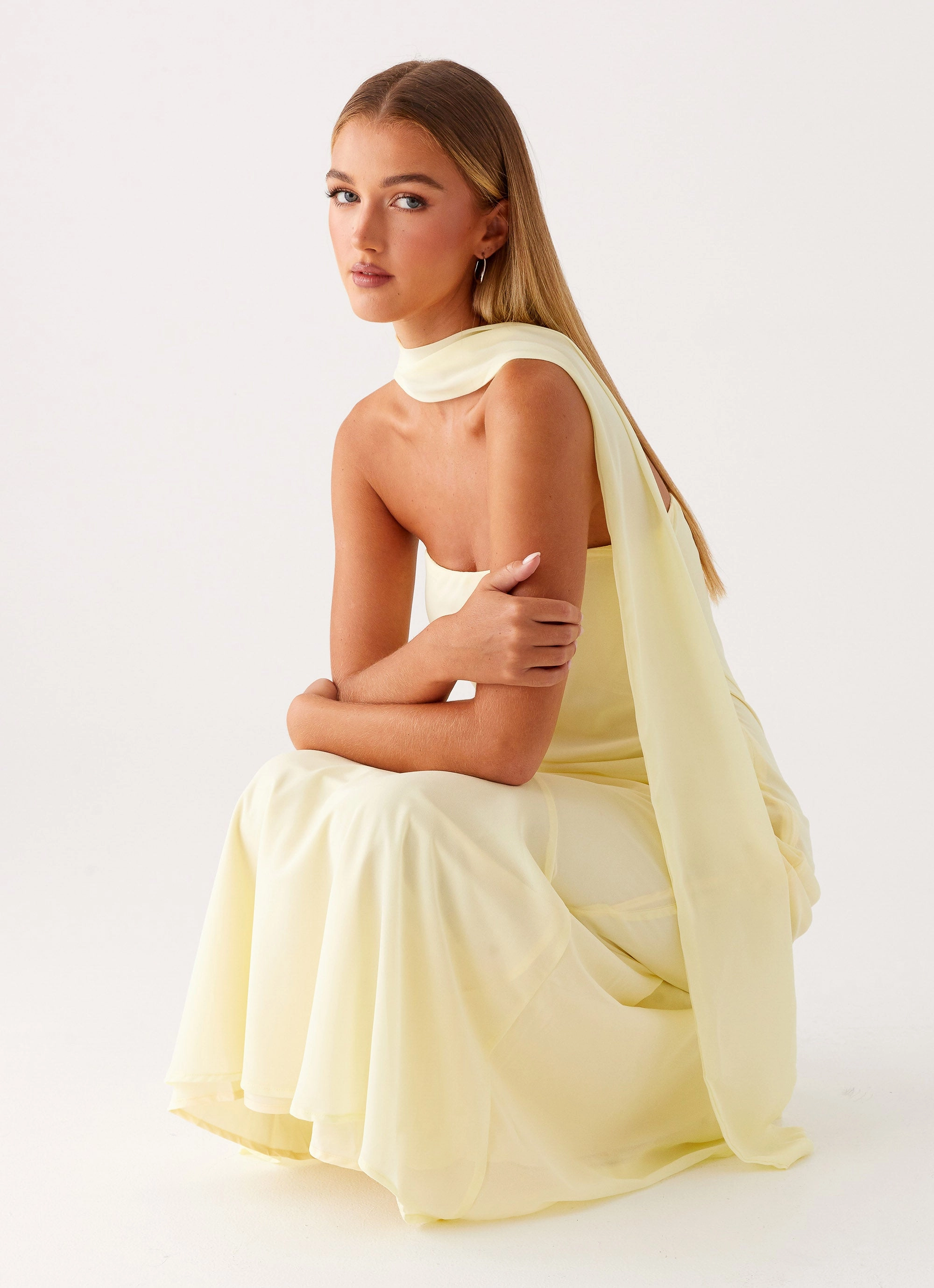 Under The Pagoda Maxi Dress - Yellow Padded Coat