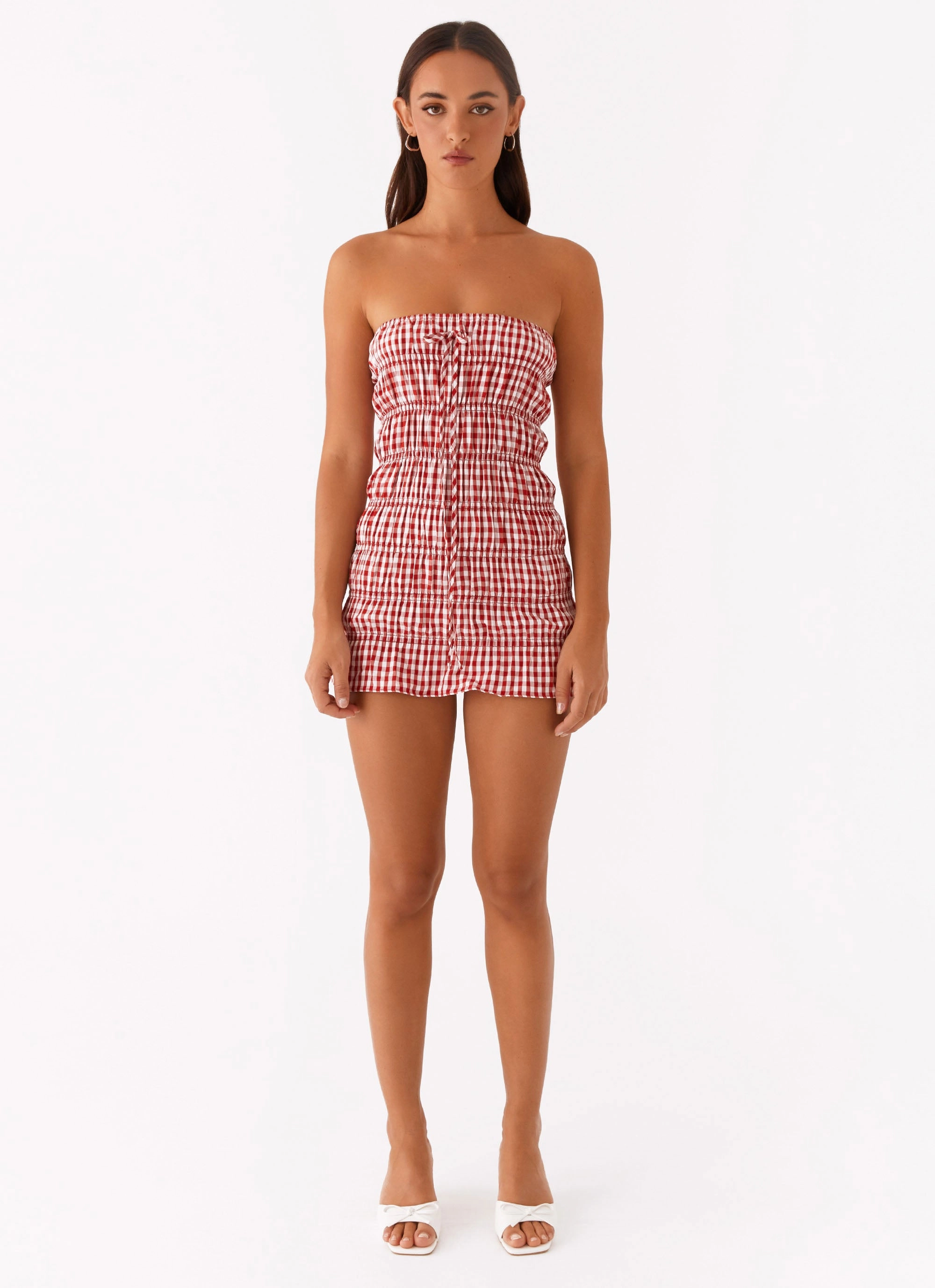 Everyday Layers Lounge Vibe Adele Mini Dress - Red Gingham