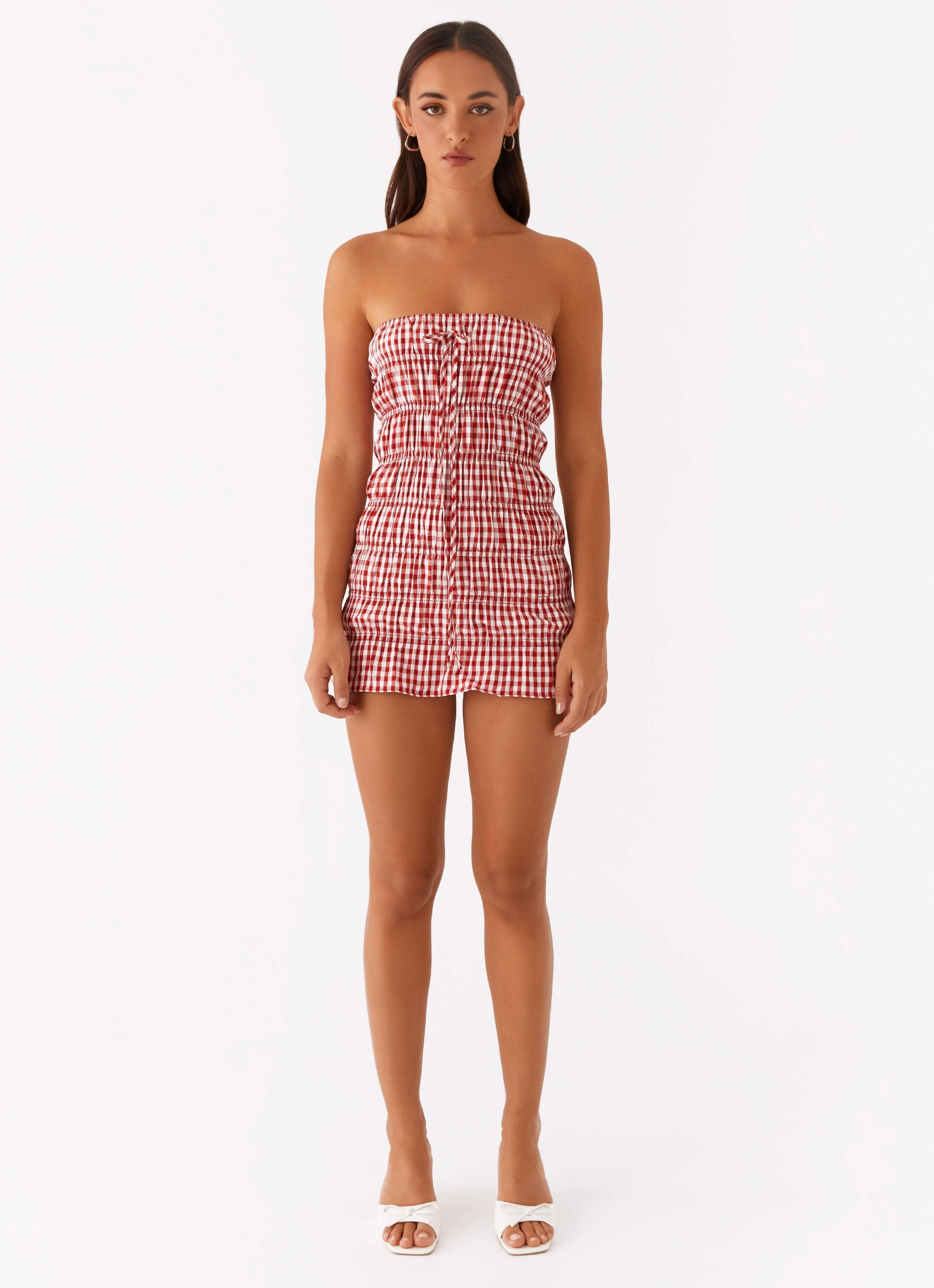 Adele Mini Dress - Red Gingham Radiant Mood