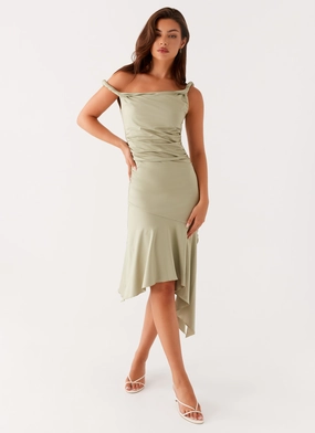 Huntah Midi Dress - Sage High End Look