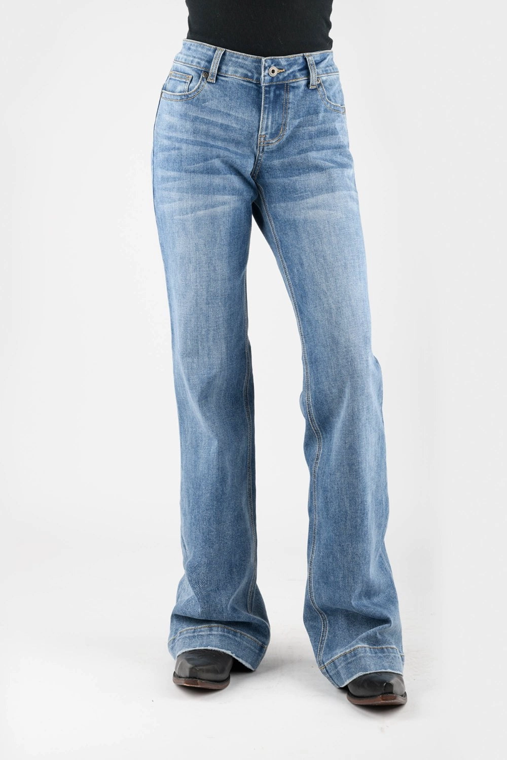 Stetson Womens 214 Trouser Back Welt Blue Cotton Blend Jeans Trend Setter Smart Casual Classic Wear Fit Layer