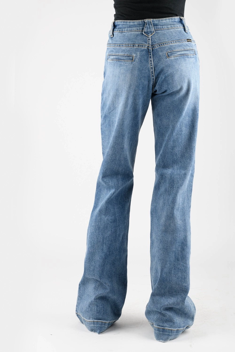 Street Fashion Gym Ready Vibrant Bold Stetson Womens 214 Trouser Back Welt Blue Cotton Blend Jeans