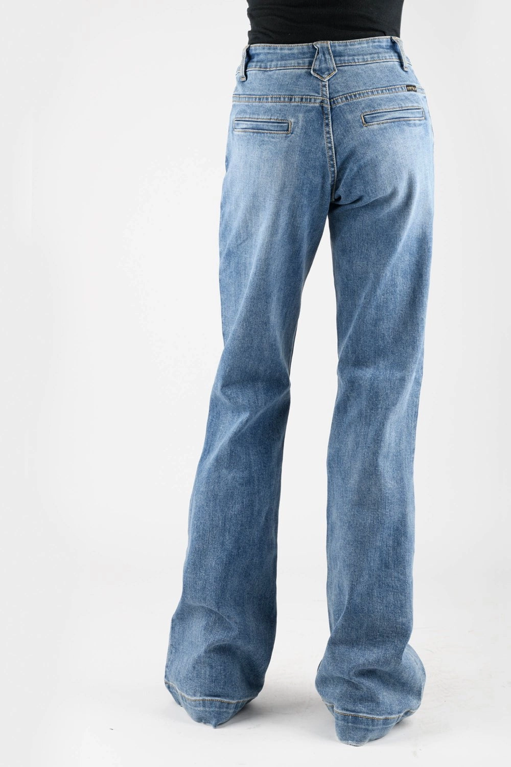 Stetson Womens 214 Trouser Back Welt Blue Cotton Blend Jeans Easy Essentials