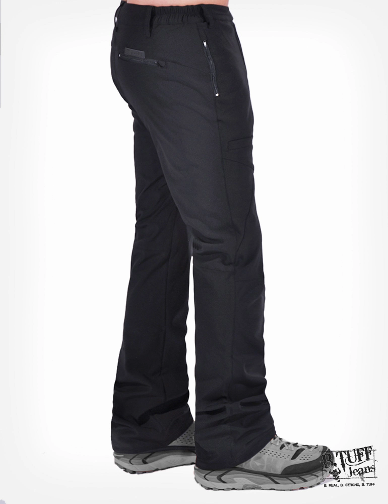 Relaxed Look Straight Leg Design Mens Black Cotton Blend Jeans Work Hard Play Hard