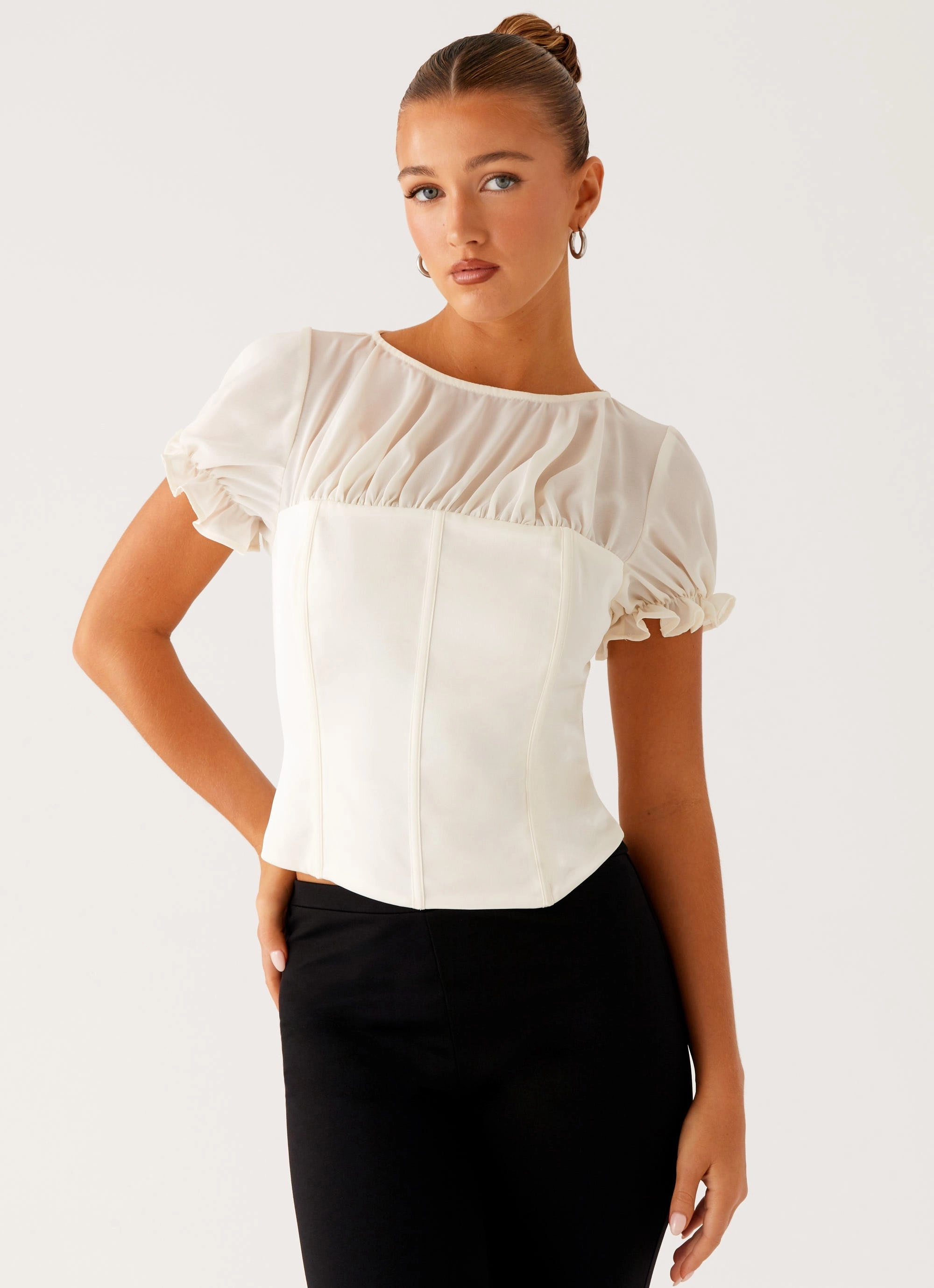 Avalee Top - Ivory Comfy Fit FlatlockSeams