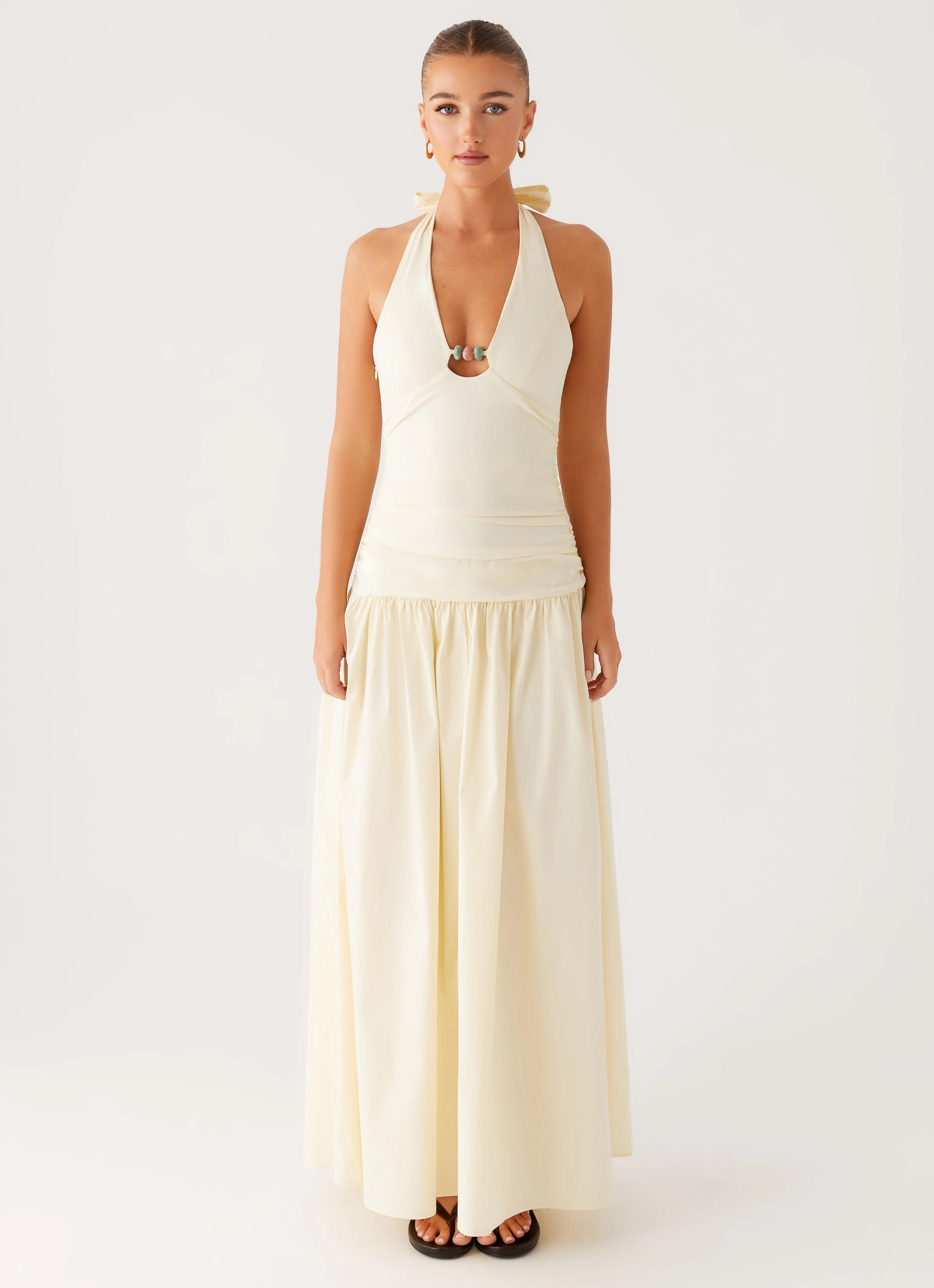 Val Maxi Dress - Lemon Dreamy Texture Flexible Design