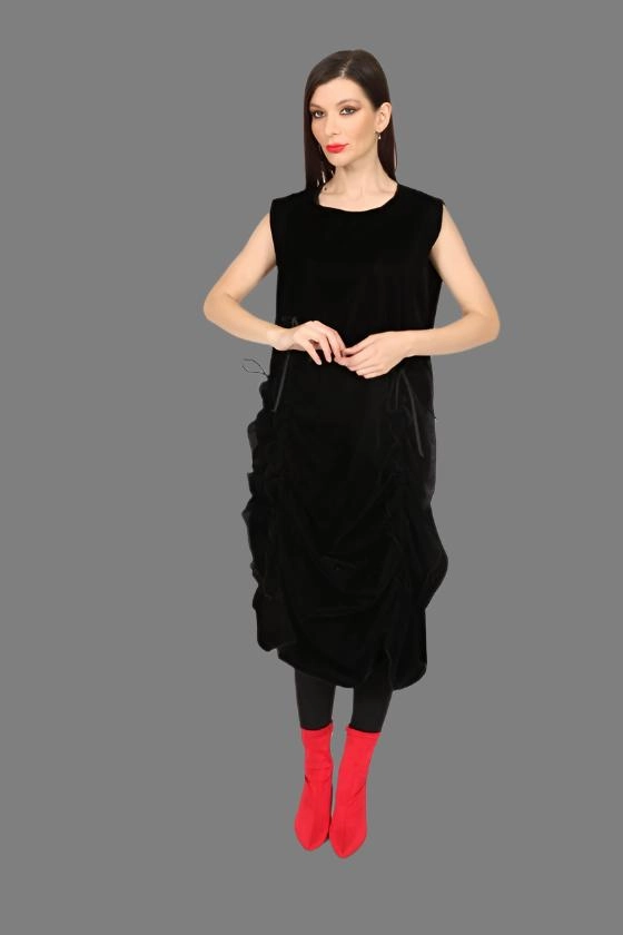 VEDG Velvet Dress Timeless Style Casual Mode
