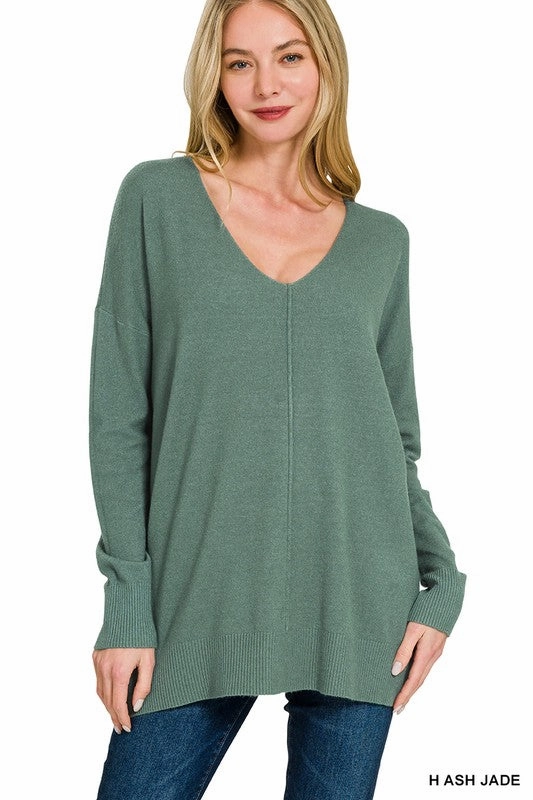 Quick Dry Performance WrinkleResistantWeave Venelope Viscose Front Seam Sweater S-XL