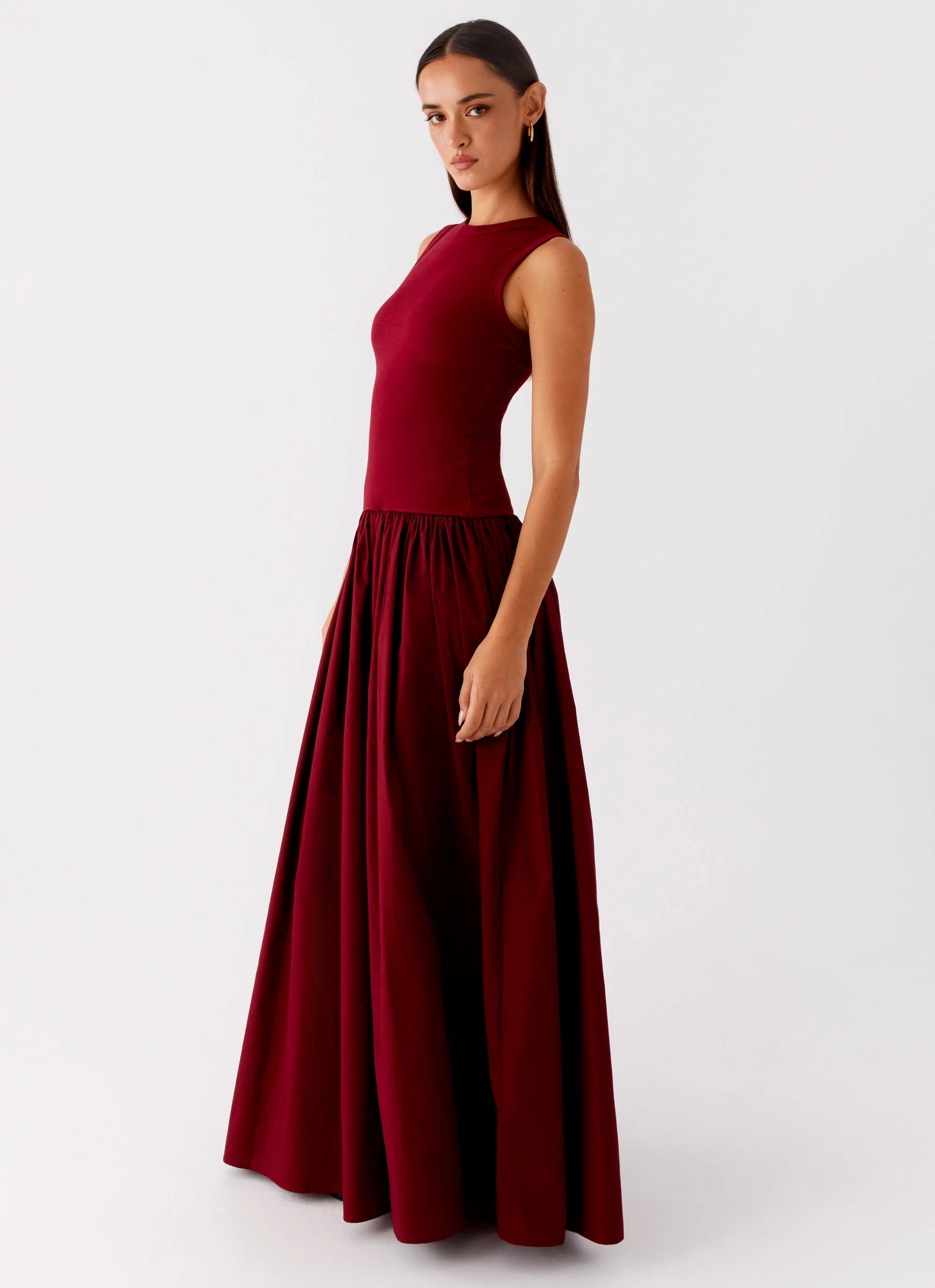 Shivani Maxi Dress - Maroon Square Neck Active Moments
