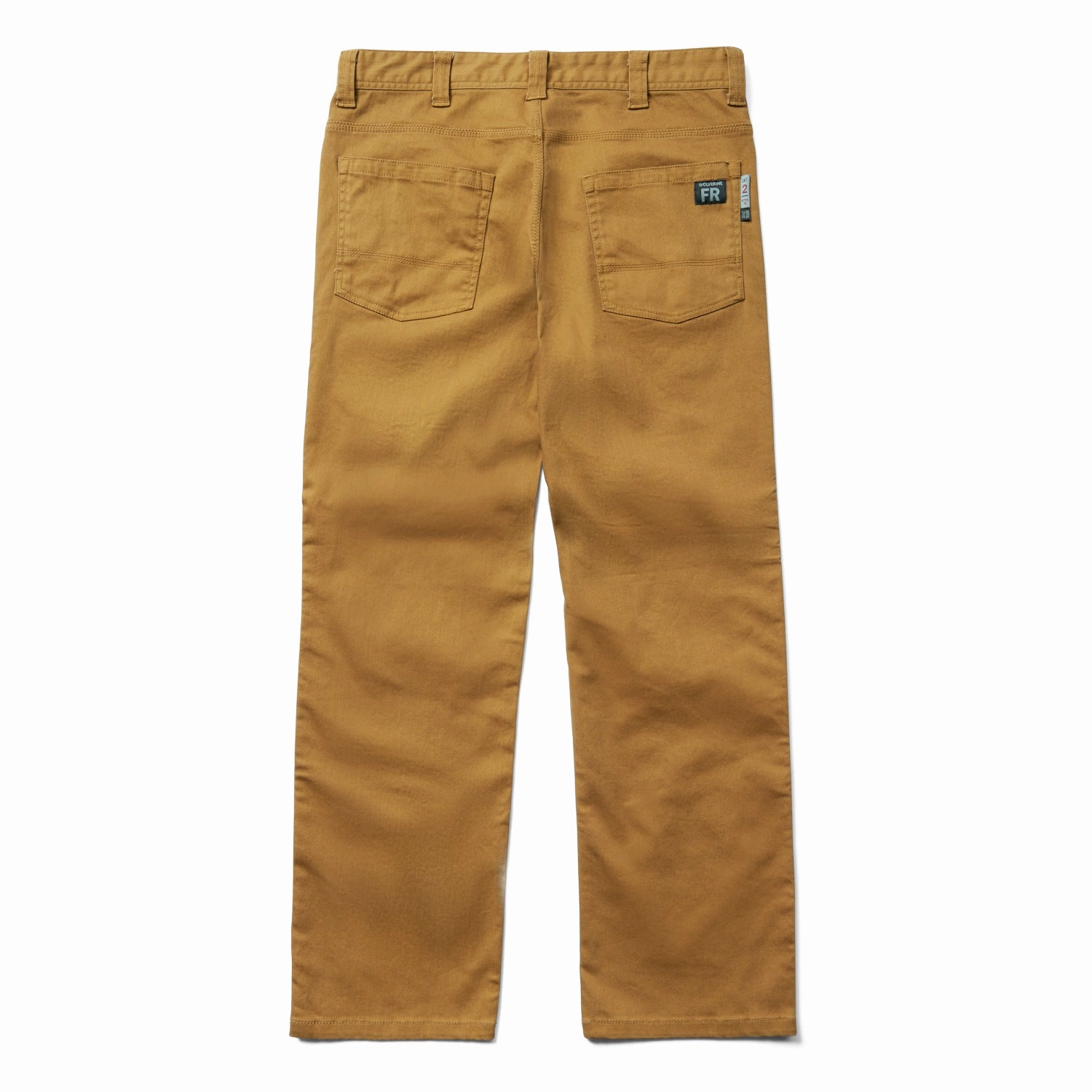 Dark wash Wolverine Mens FR Stretch Denim Hickory Denim Cotton Blend Work Pants