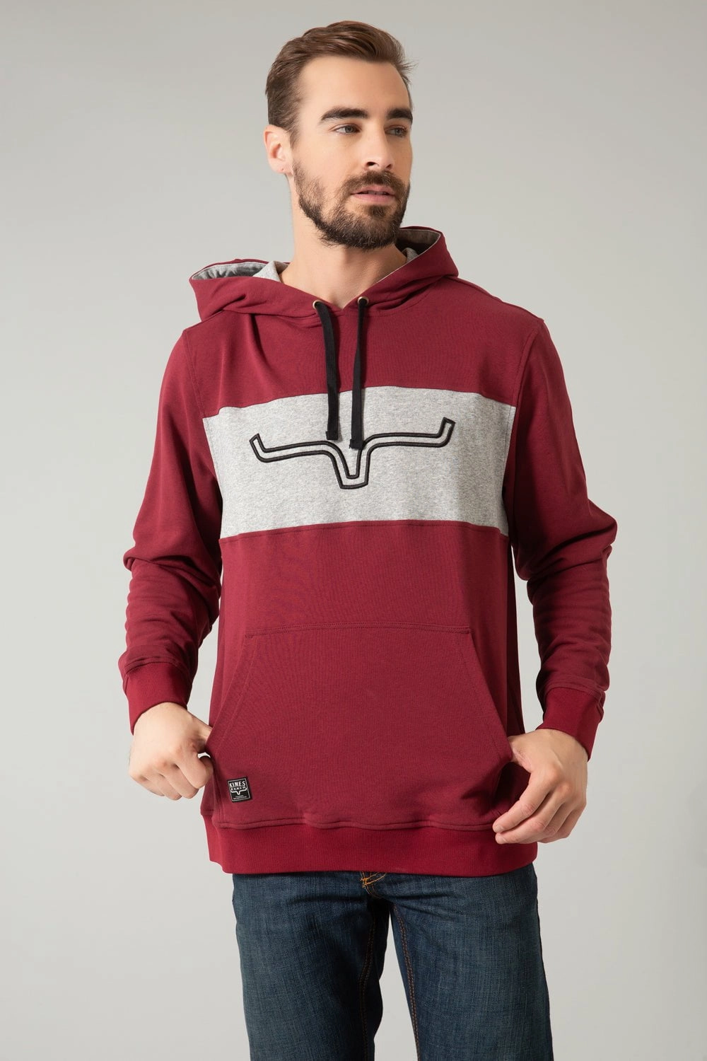 Heat Sealed Seams Storm Ready Gear Kimes Ranch Mens Ripon Hood Burgundy Cotton Blend Hoodie