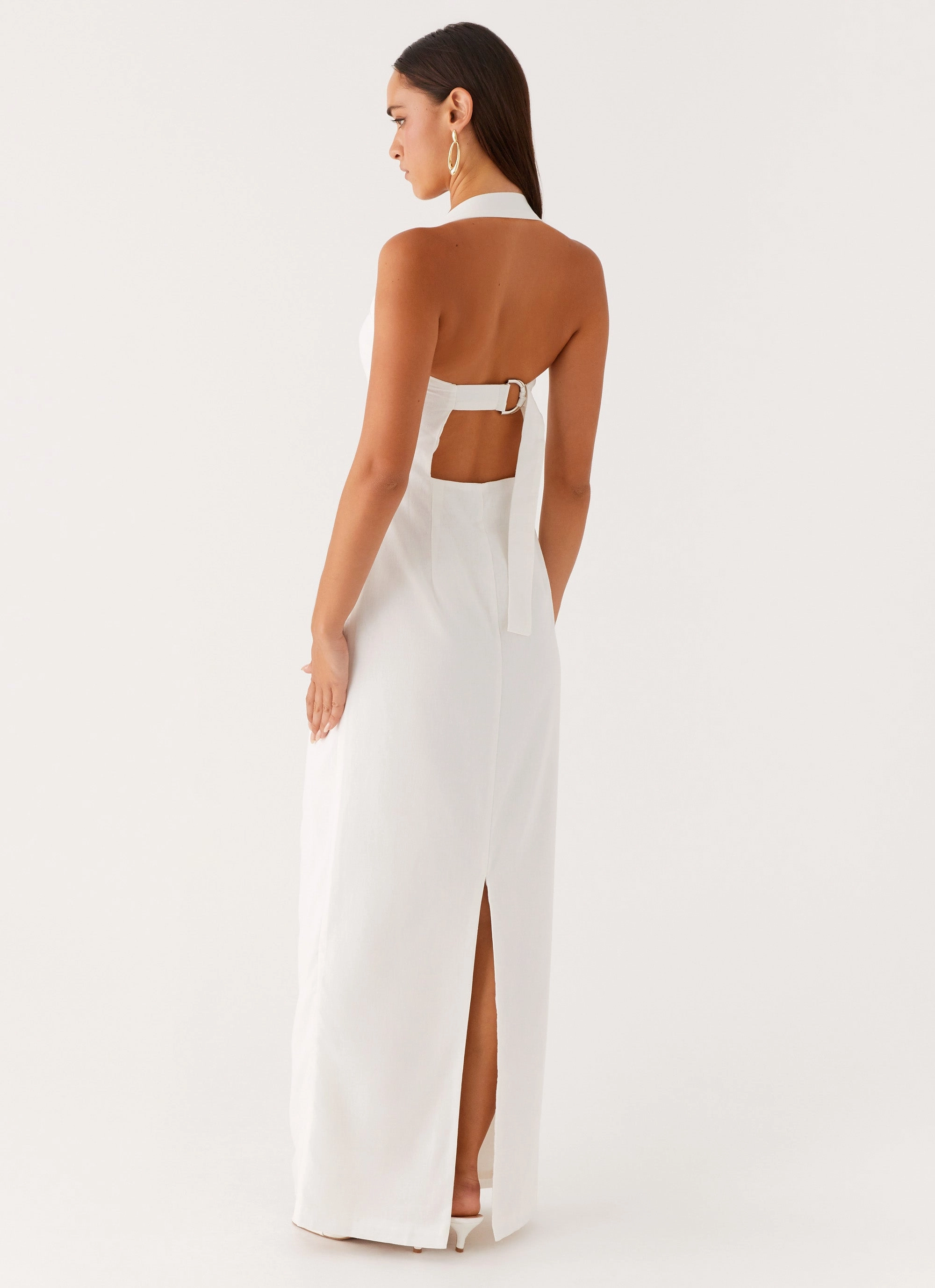 Rumour Has it Maxi Dress - White Slimming Shape