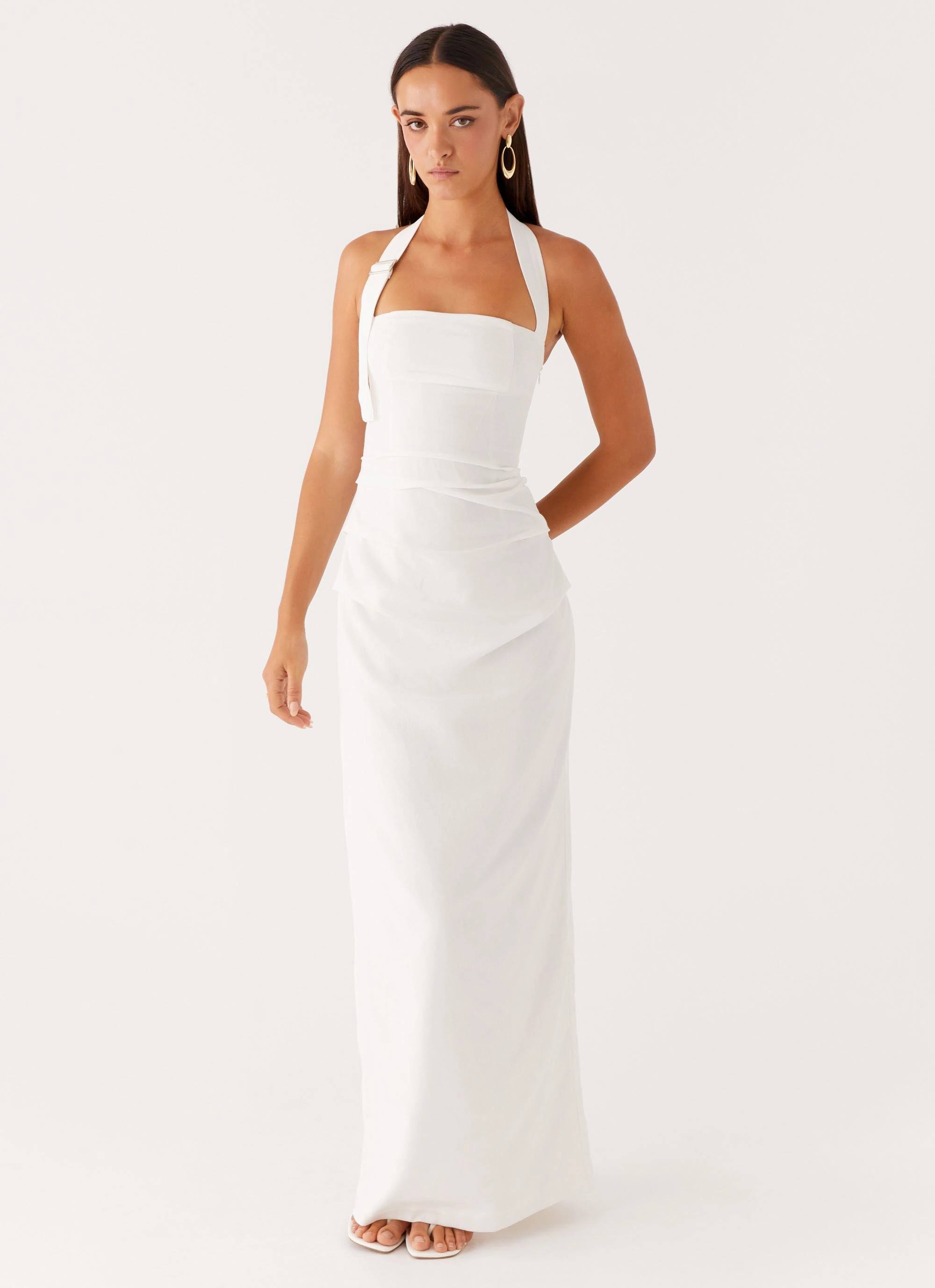 Rumour Has it Maxi Dress - White Metallic Finish