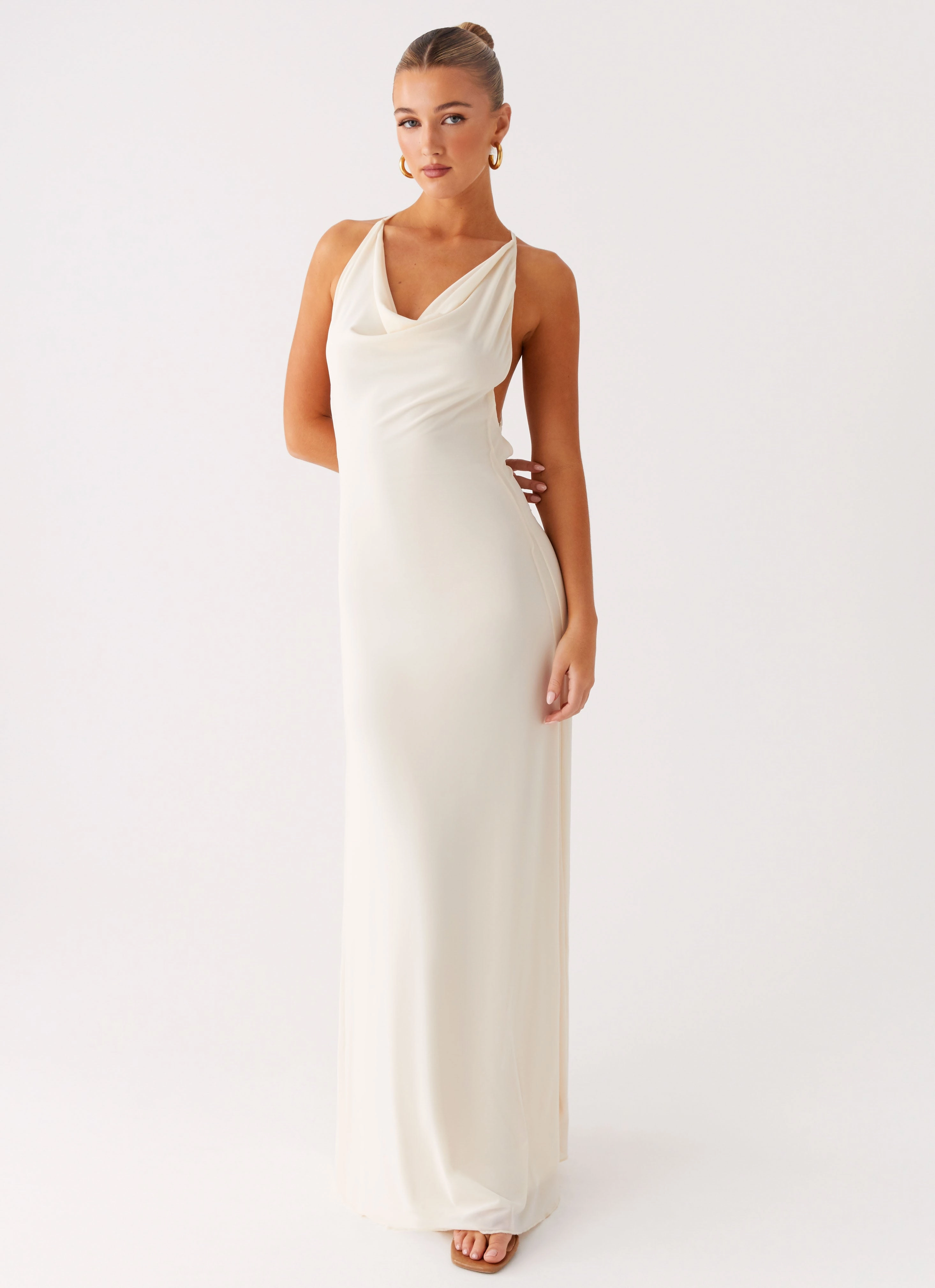 Dahliana Maxi Dress - Off White Fringe Detail City Commuter