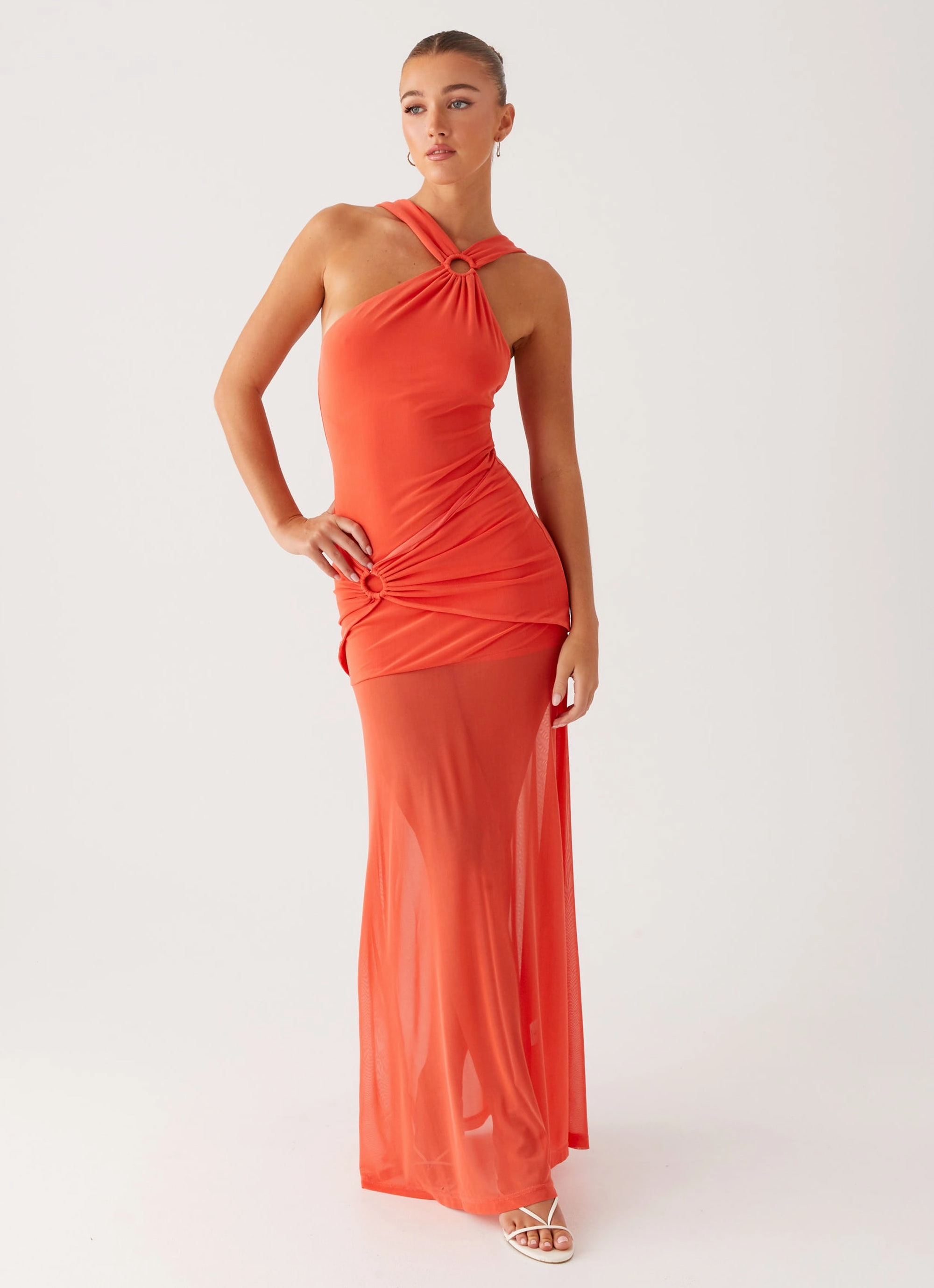 Kavala Maxi Dress - Coral Cocoon Coat Down Filled