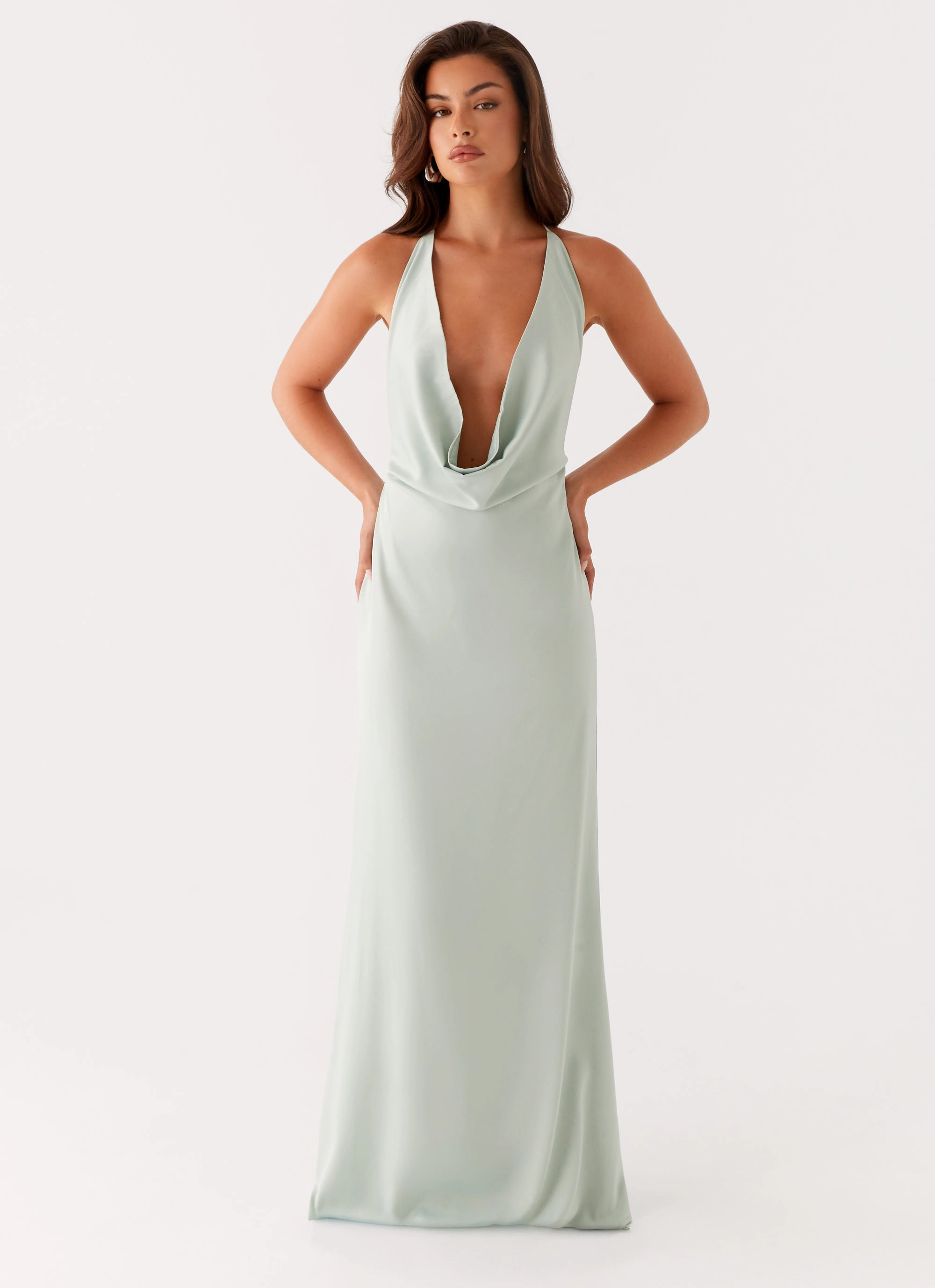 Noemi Maxi Dress - Sage Perfect Layers Mixed Fabric