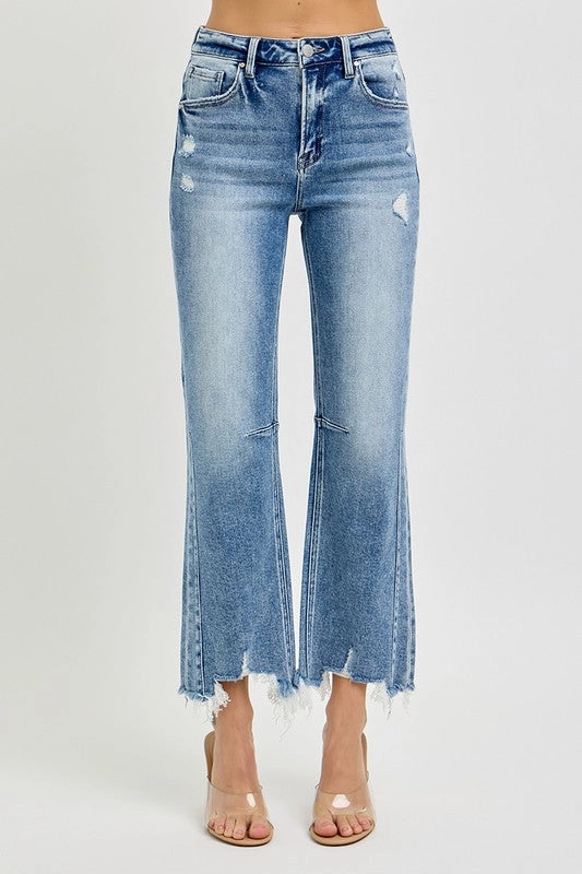 Always Fits Kenny High Rise Crop Straight Distressed Hem Jeans