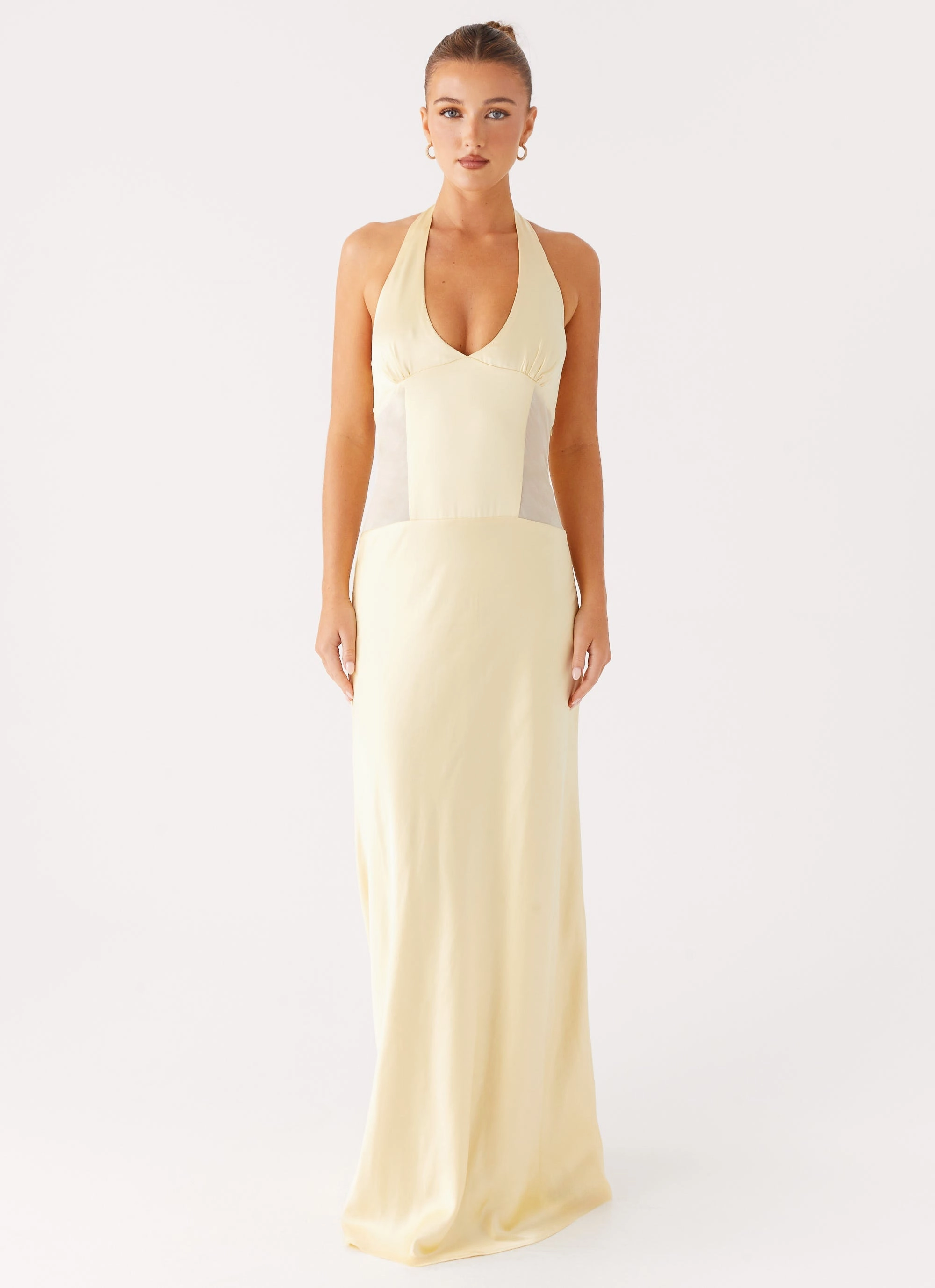 Modern Appeal Relax Comfort Ambre Mesh Panel Maxi Dress - Yellow