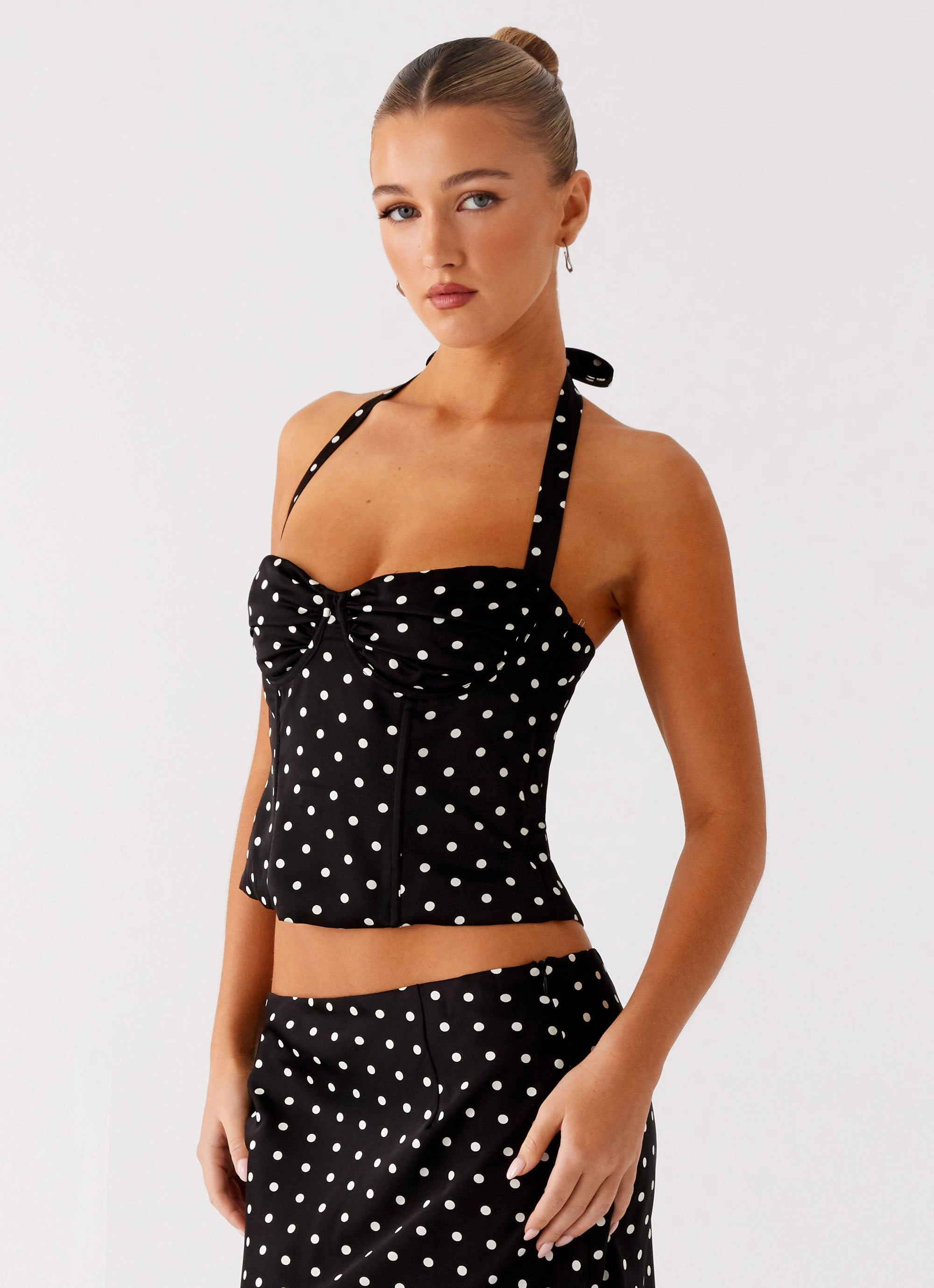 Water Repellent Breanne Top - Black Polka Dot