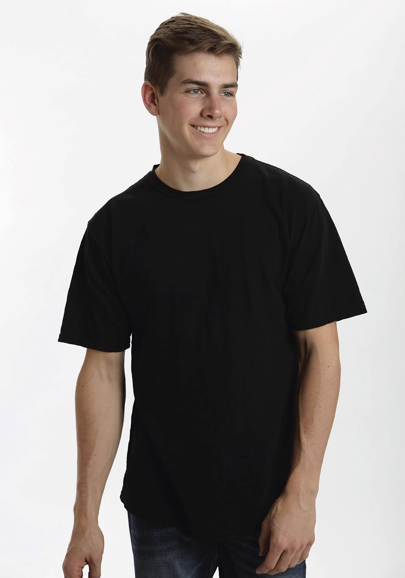 Ouray Unisex Black 100% Cotton Plain S/S T-Shirt Trendy Pattern Trendy Apparel