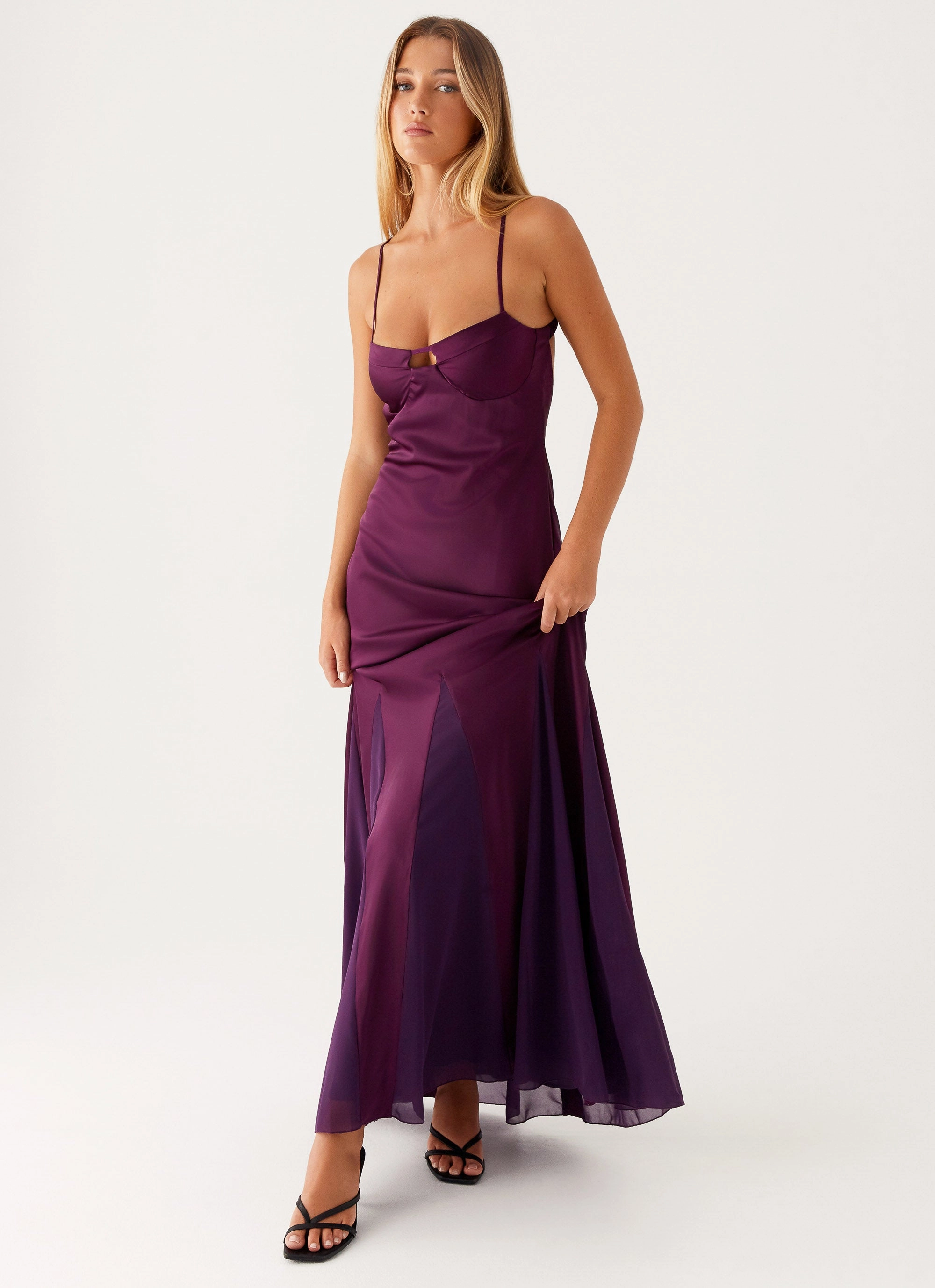 Ravello Maxi Dress - Mulberry Layered Outerwear Weather-Resistant Outerwear