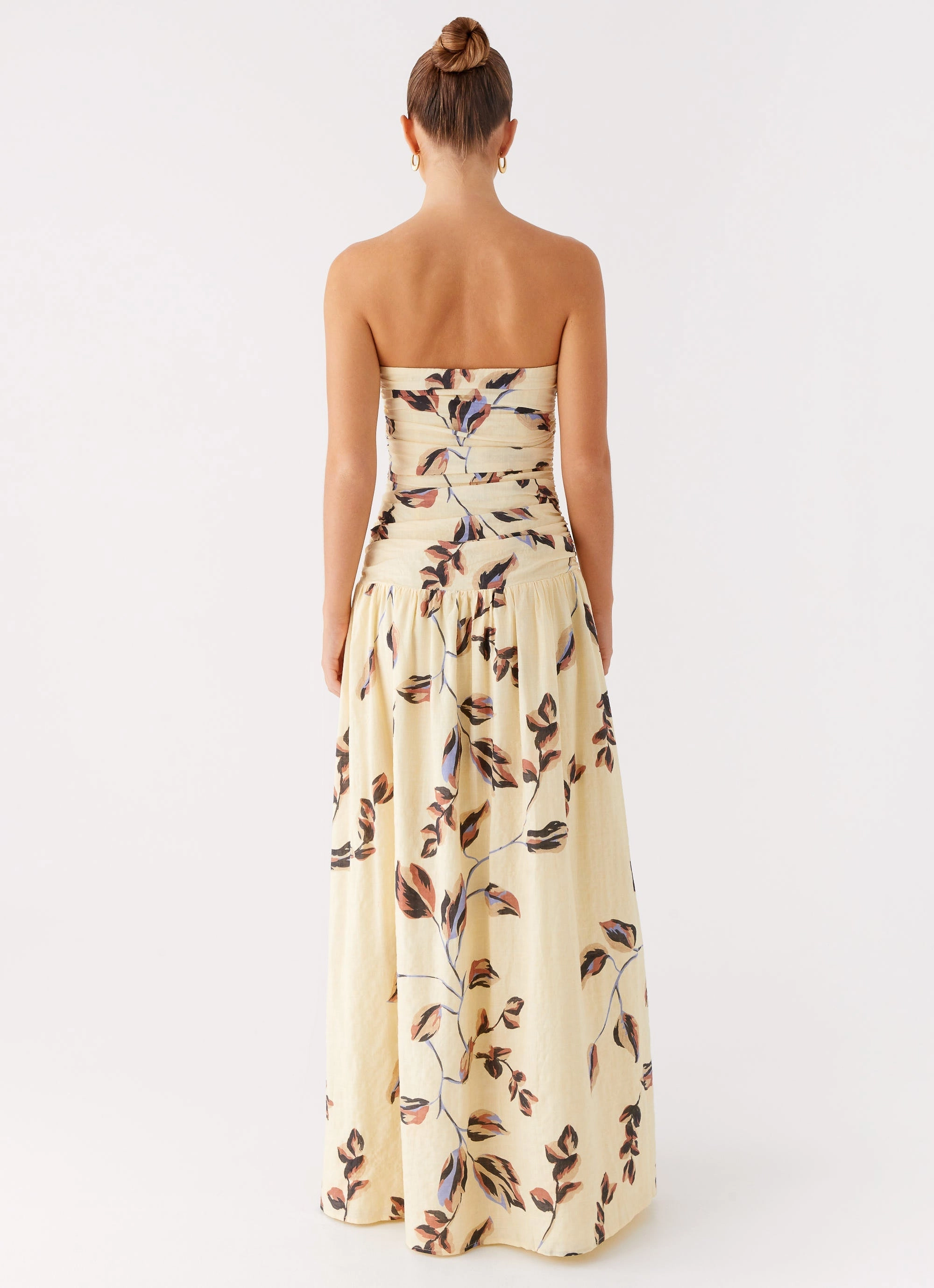 Winter Fashion Rhea Ruched Maxi Dress - Buttercream Bliss
