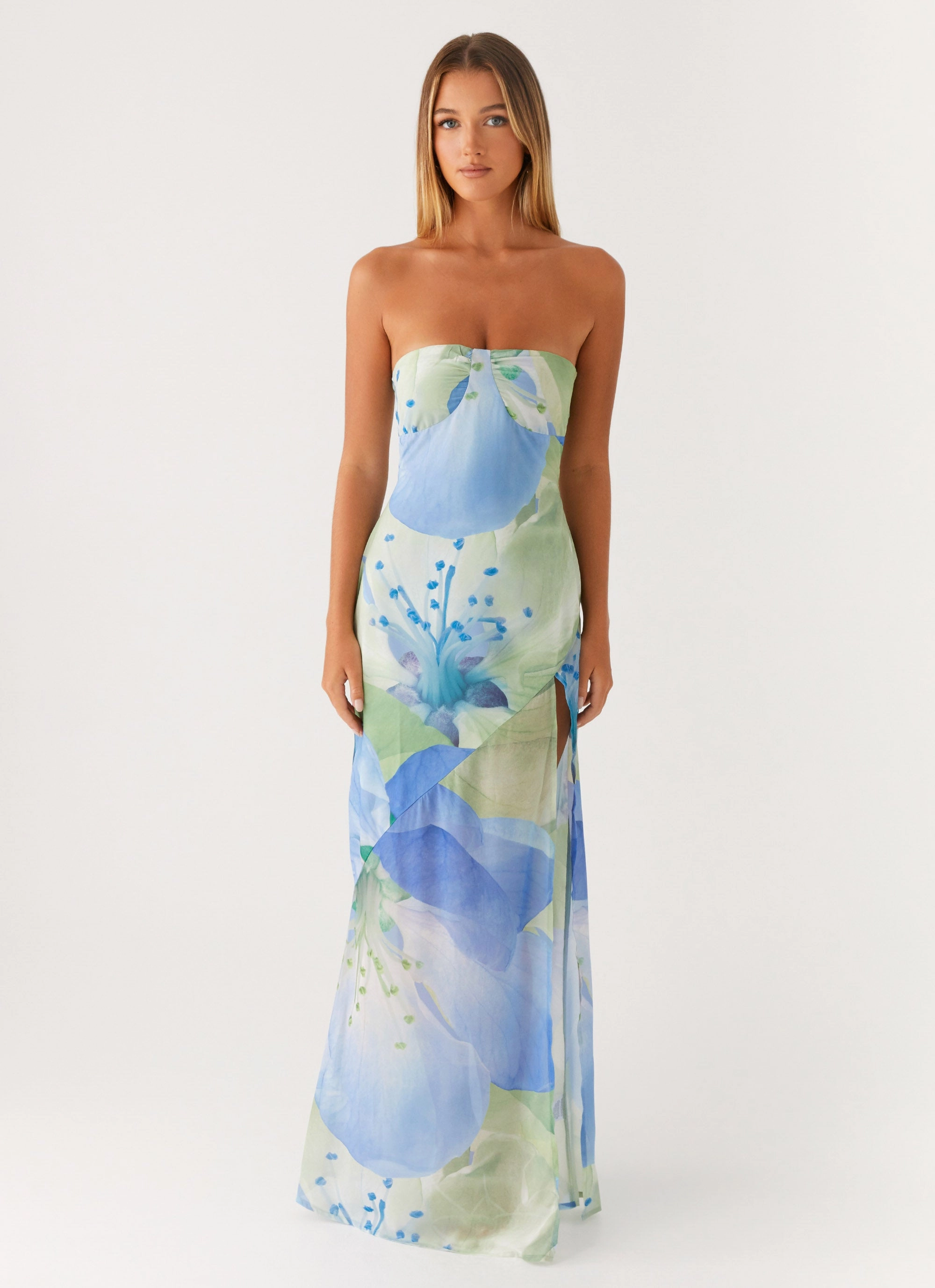 Lawson Maxi Dress - Flower Print Fuzzy Jacket