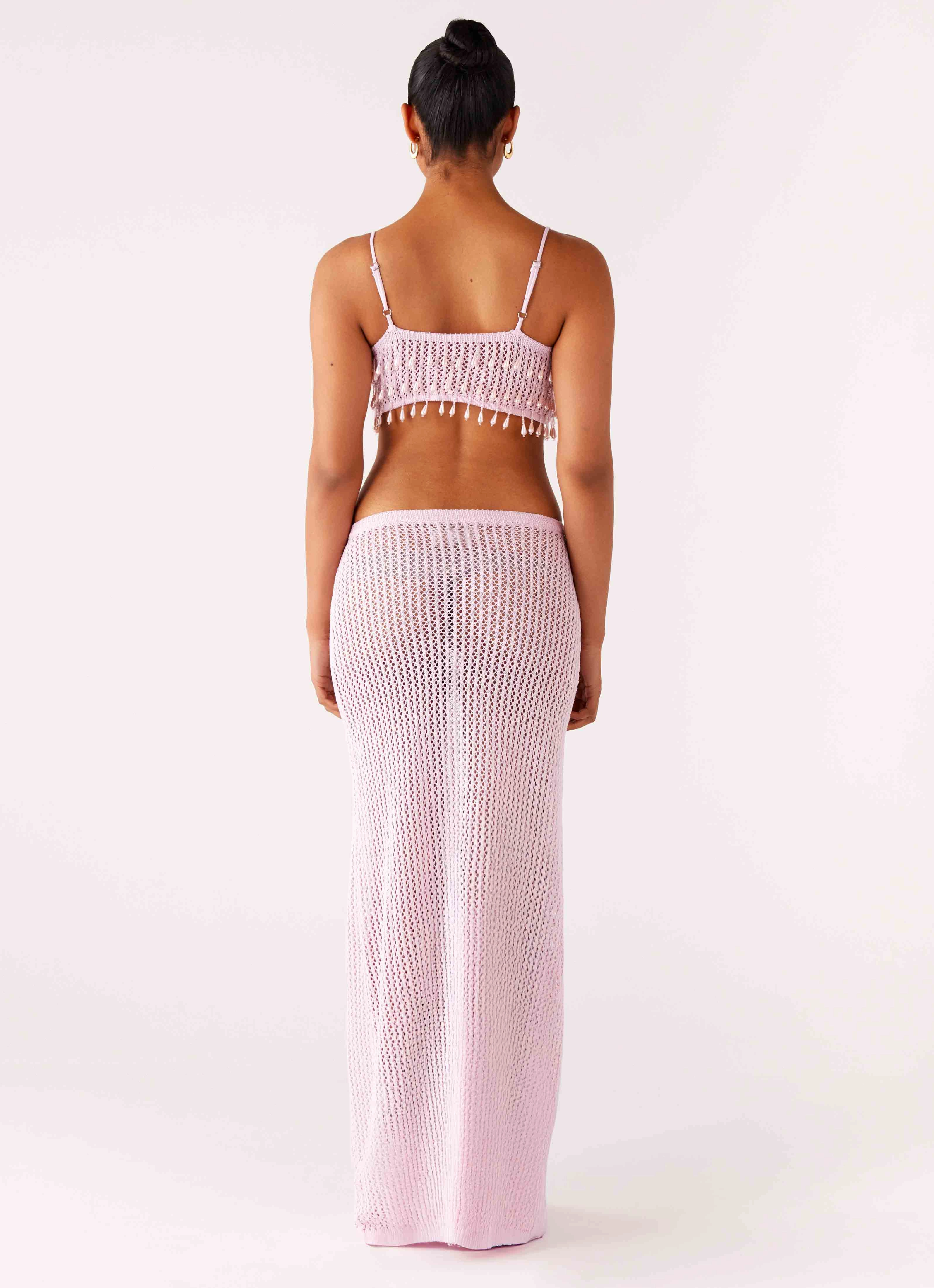 Shellbound Crochet Maxi Dress - Pink Windproof Coat Minimalist Style