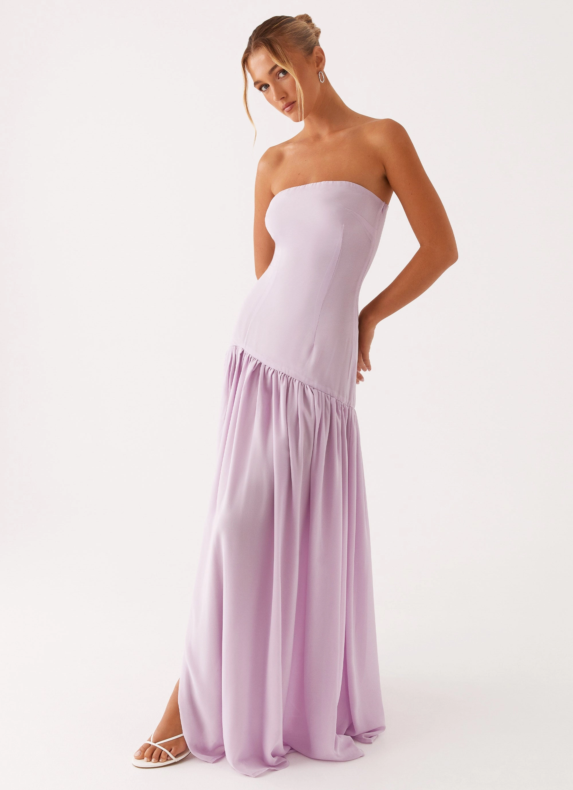 Modest Light Eden Strapless Maxi Dress - Lilac