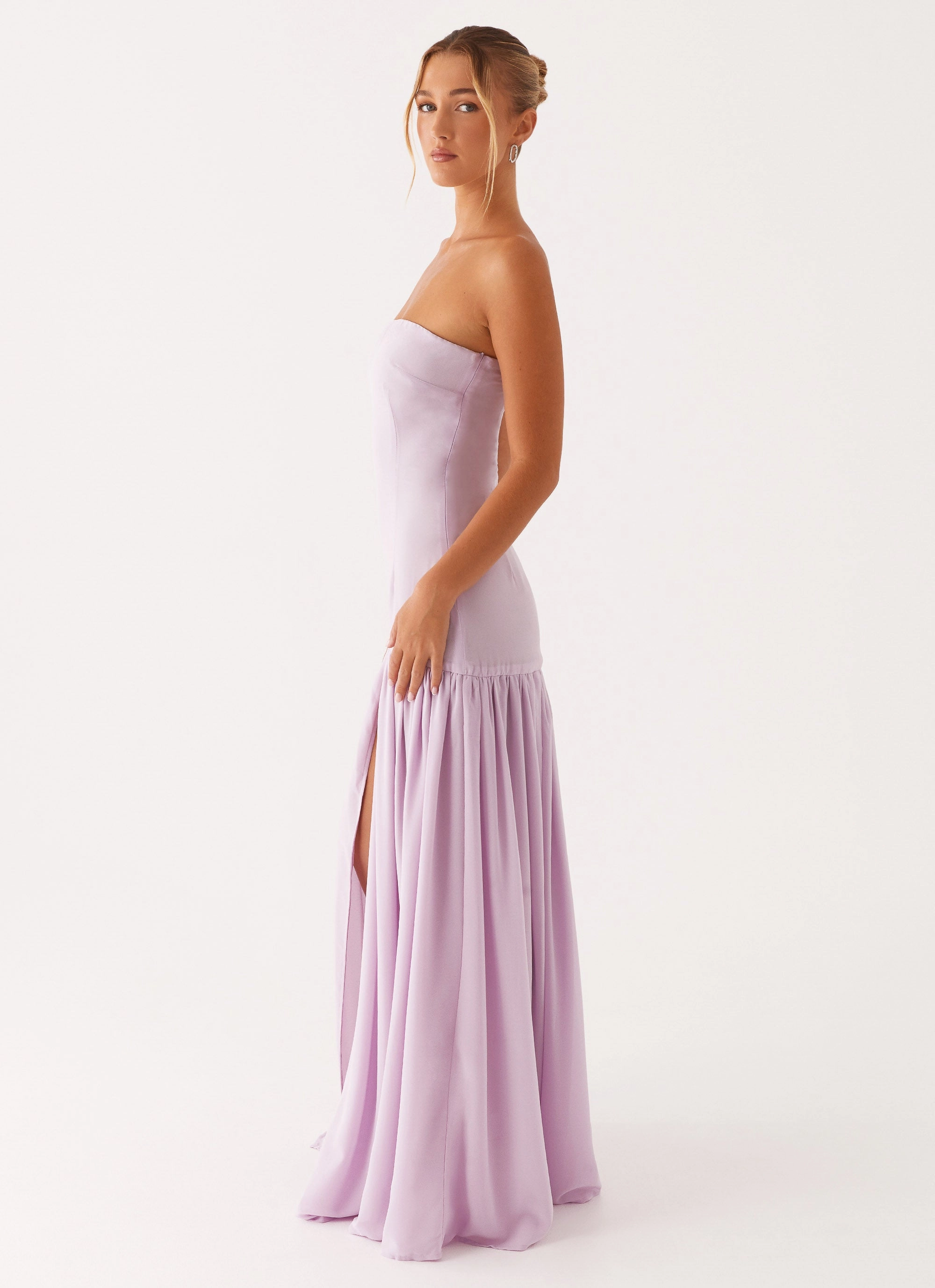 Eden Strapless Maxi Dress - Lilac Smart and Elegant
