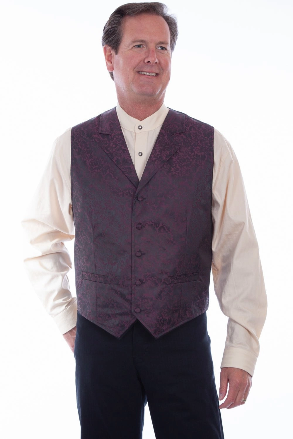 Sport Fit Packable Feature Scully Mens Burgundy Polyester Distinguished Vest