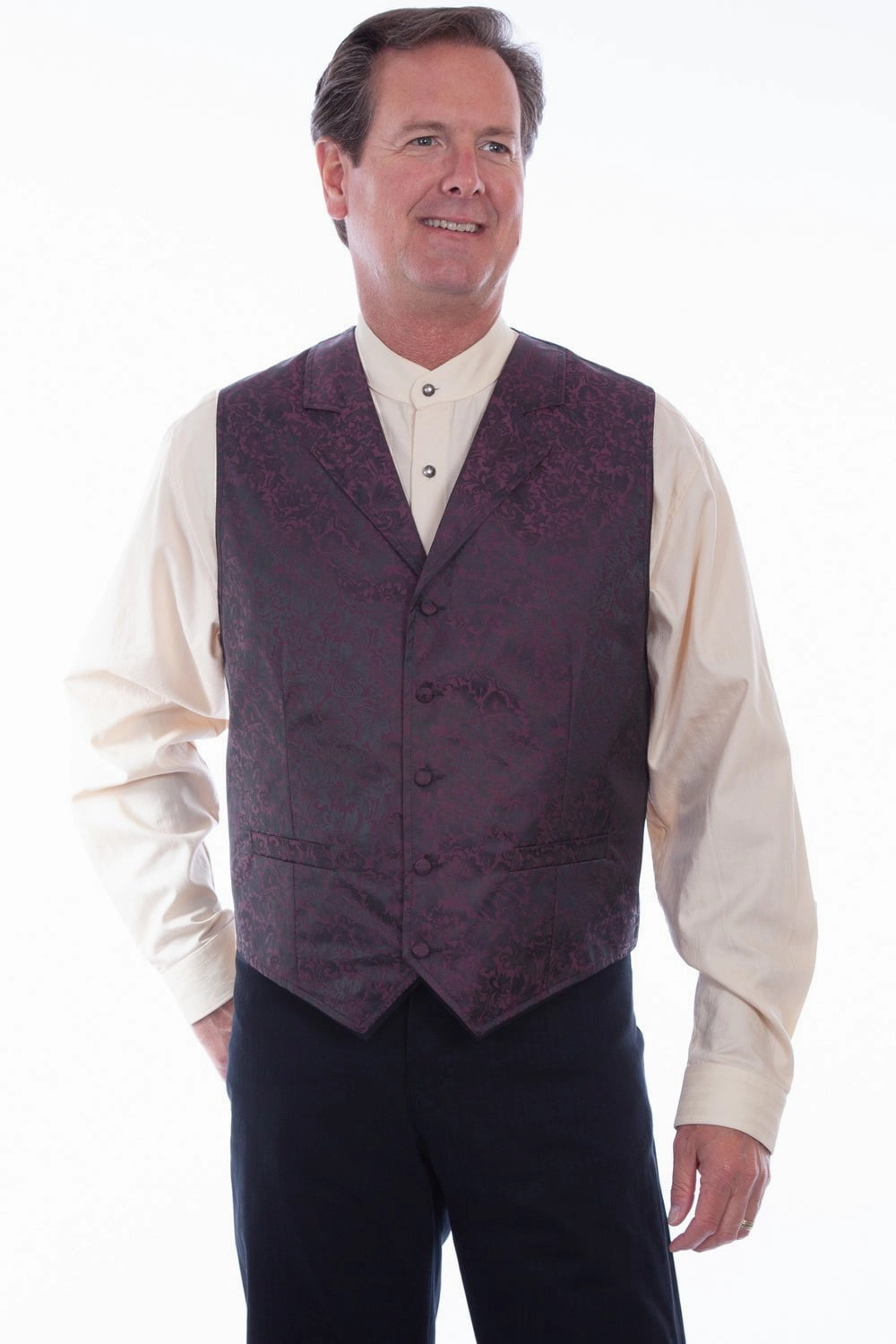 Flexible Elasticity Advanced Insulation Scully Mens Burgundy Polyester Distinguished Vest