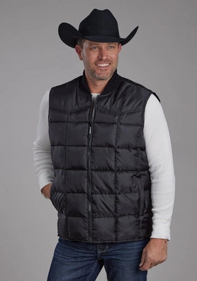 Versatile Styling Noise Reduced Fabrics Roper Mens Insulated Western Black 100% Polyester Softshell Vest