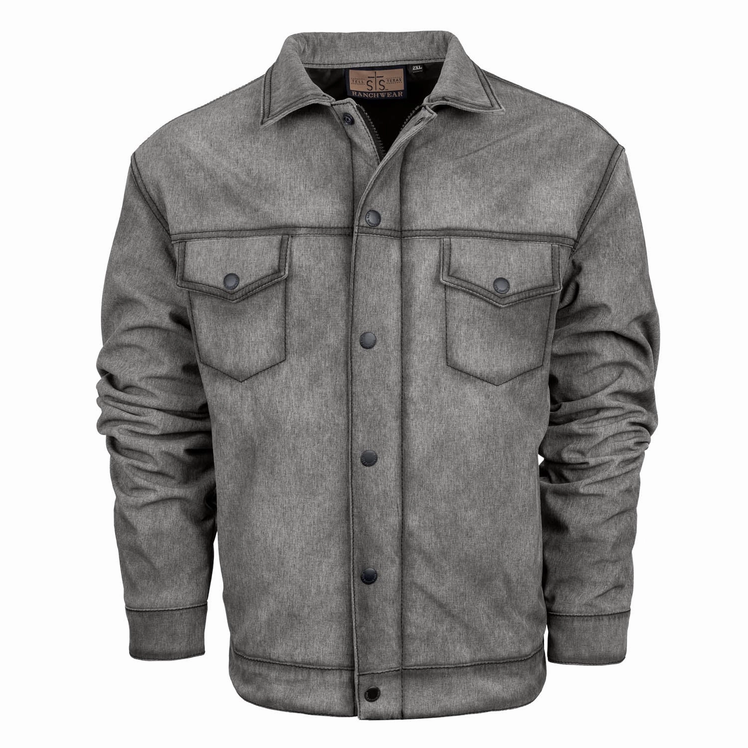 Light Protection STS Ranchwear Mens Brumby Enzyme Gray 100% Polyester Softshell Jacket