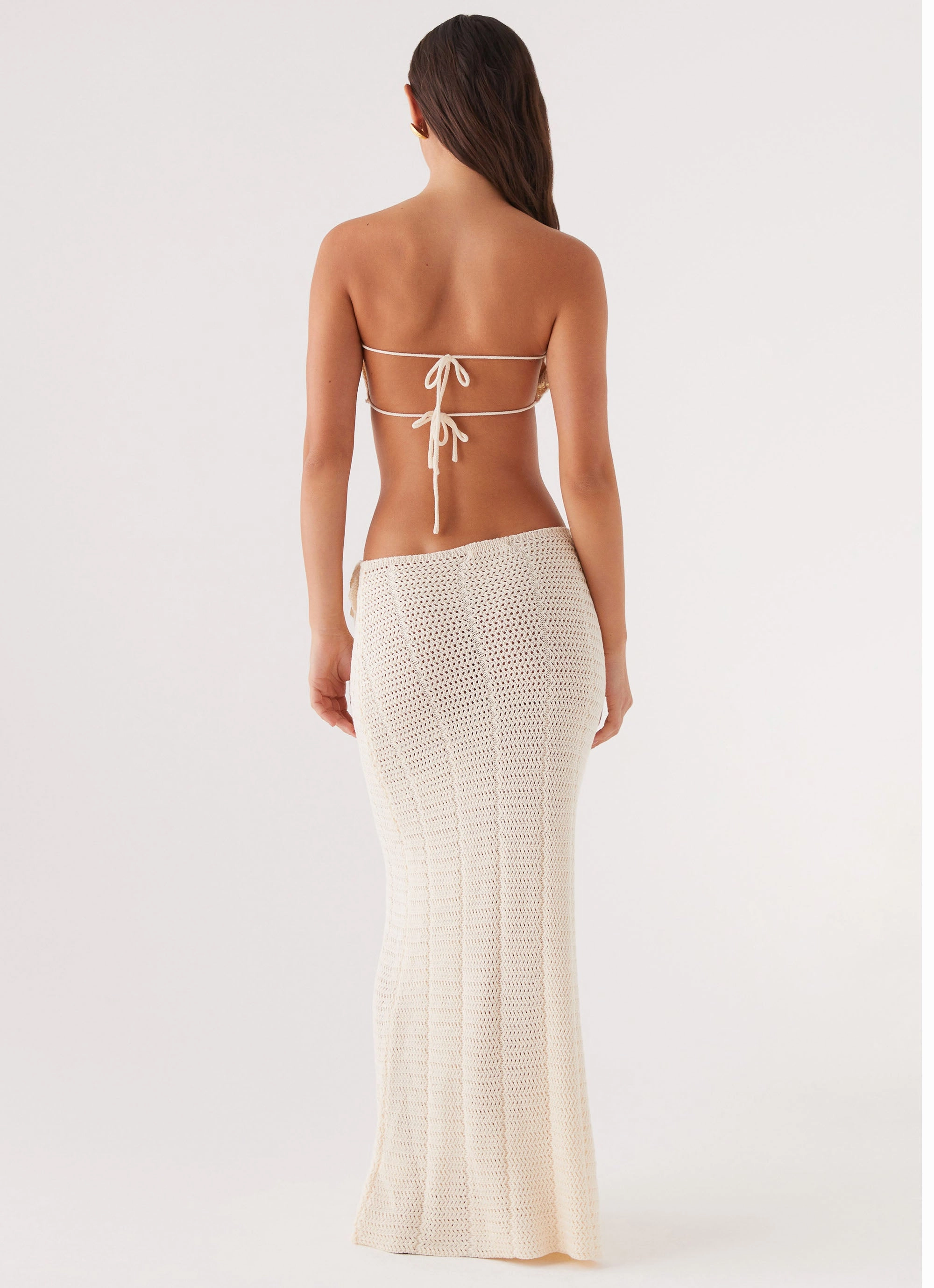 Durable Stitching Recycled Yarn Kelcie Rose Crochet Maxi Skirt - Ivory