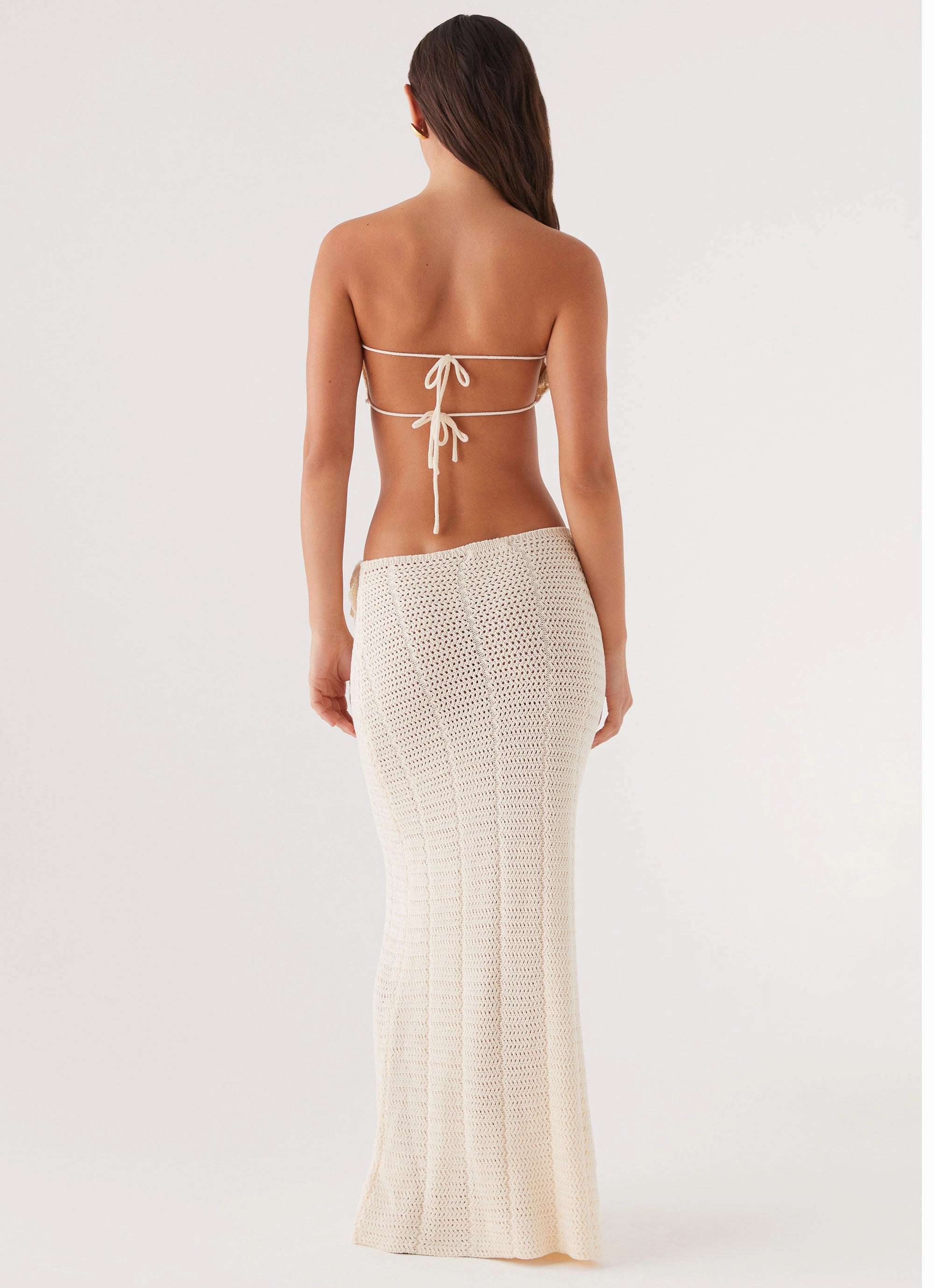 Modern-Edge Kelcie Rose Crochet Maxi Skirt - Ivory