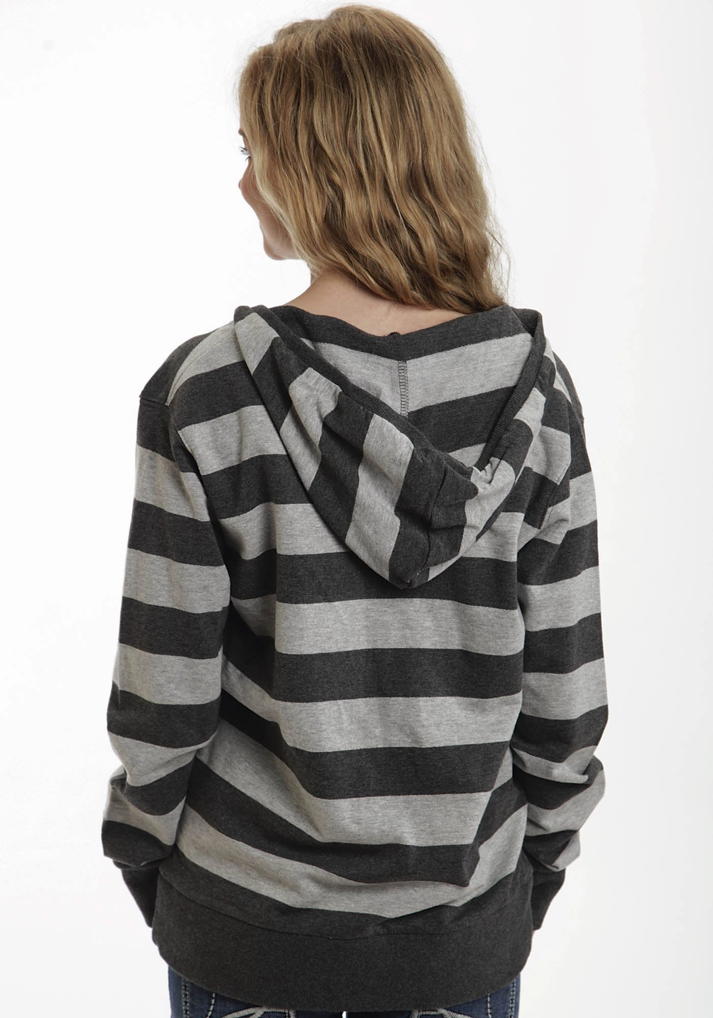 nylon blend Ouray Womens Grey 100% Cotton USA Stripe Hoodie