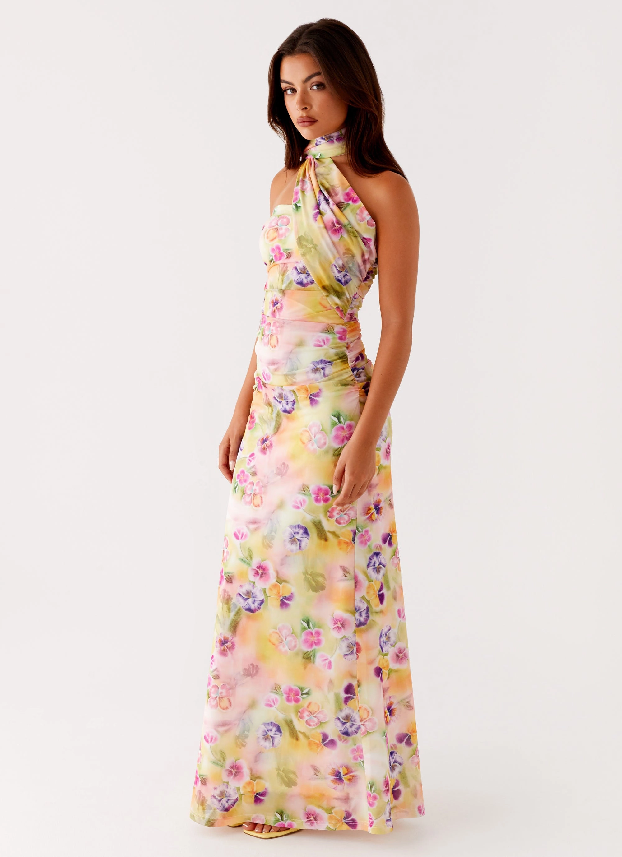 Cold Season Coat Songbird Maxi Dress - Sunburst Floral