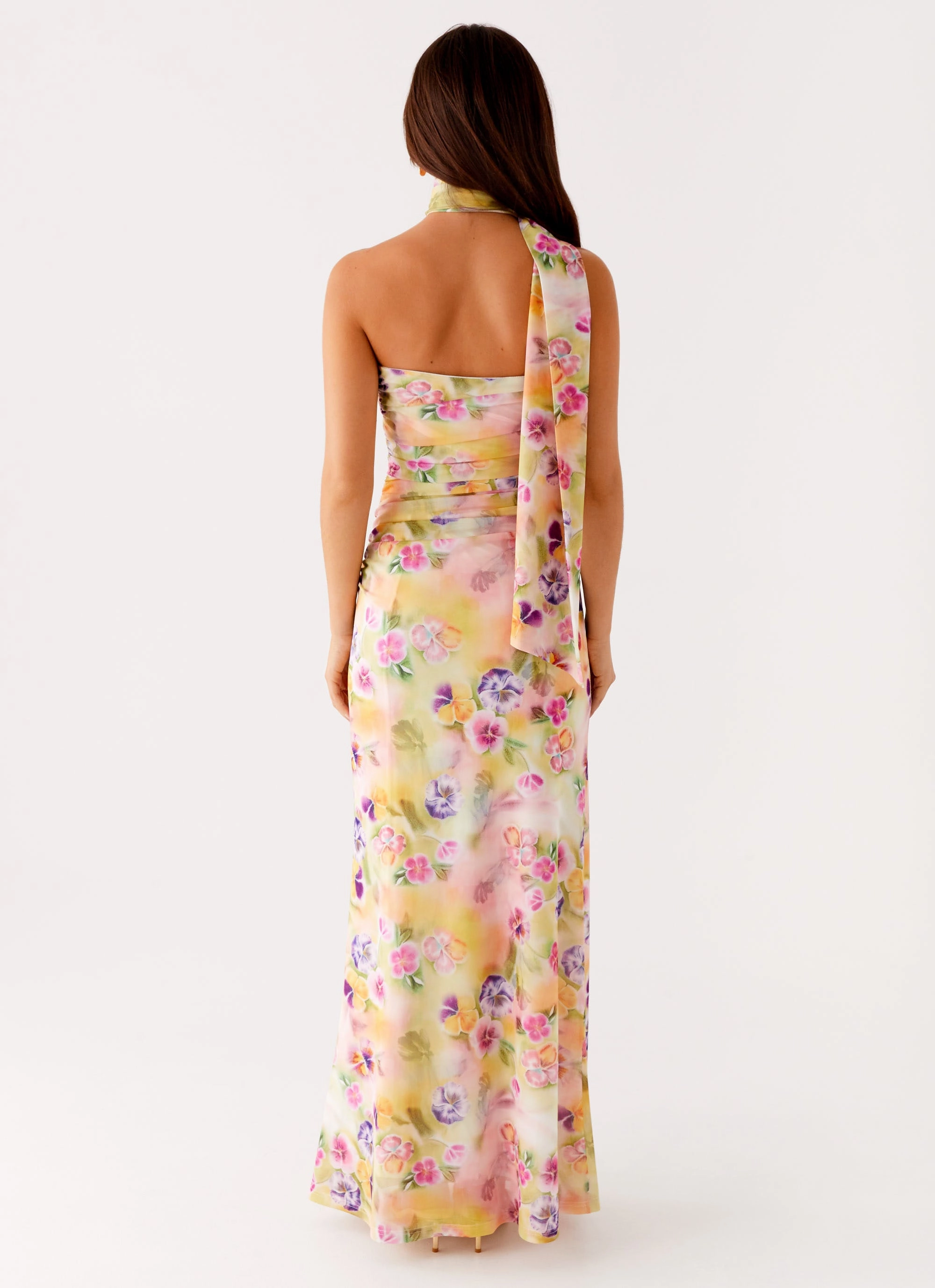 Songbird Maxi Dress - Sunburst Floral Cocoon Coat Formal Jacket