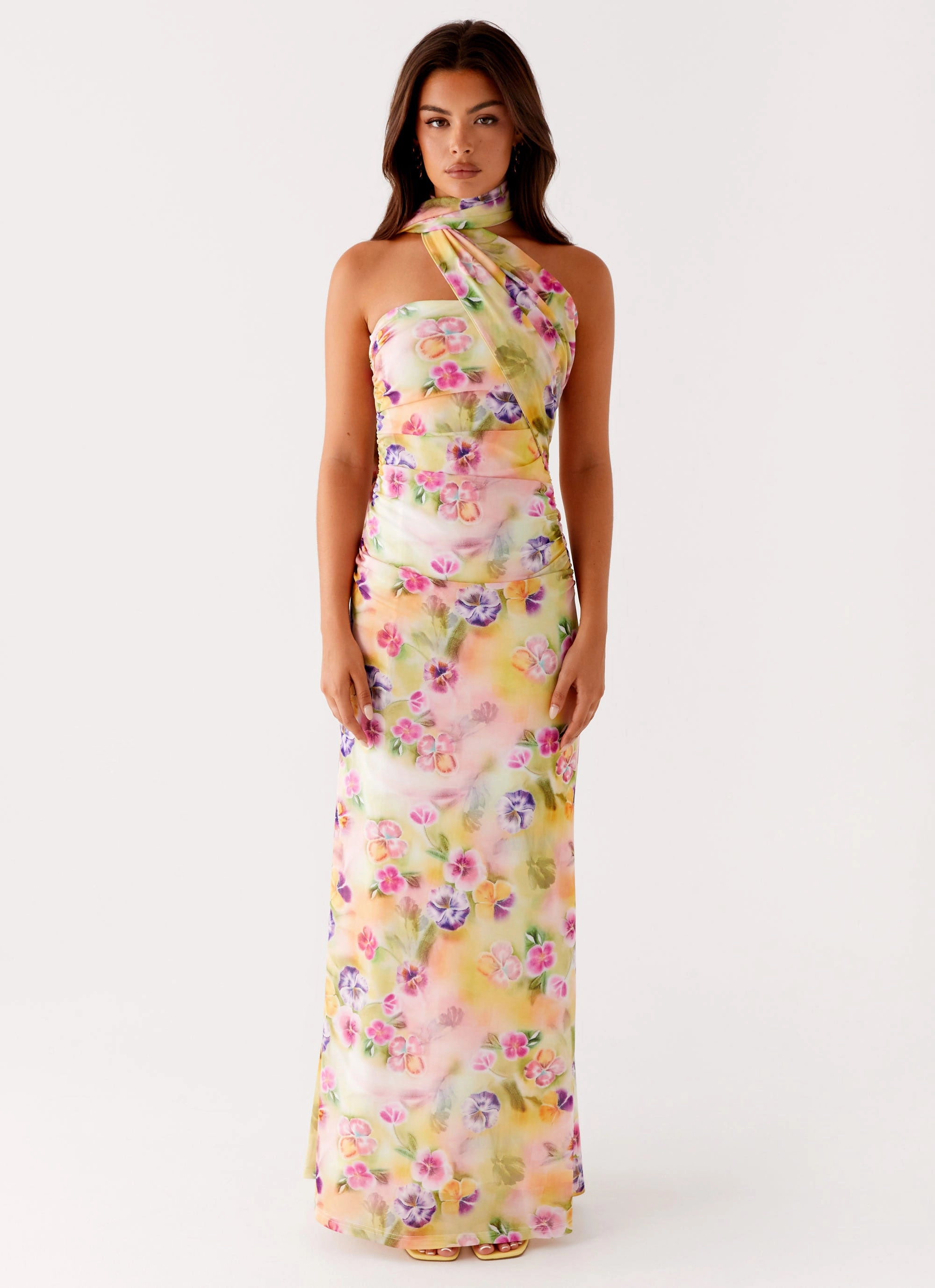Sheer Element Flattering Layers Songbird Maxi Dress - Sunburst Floral